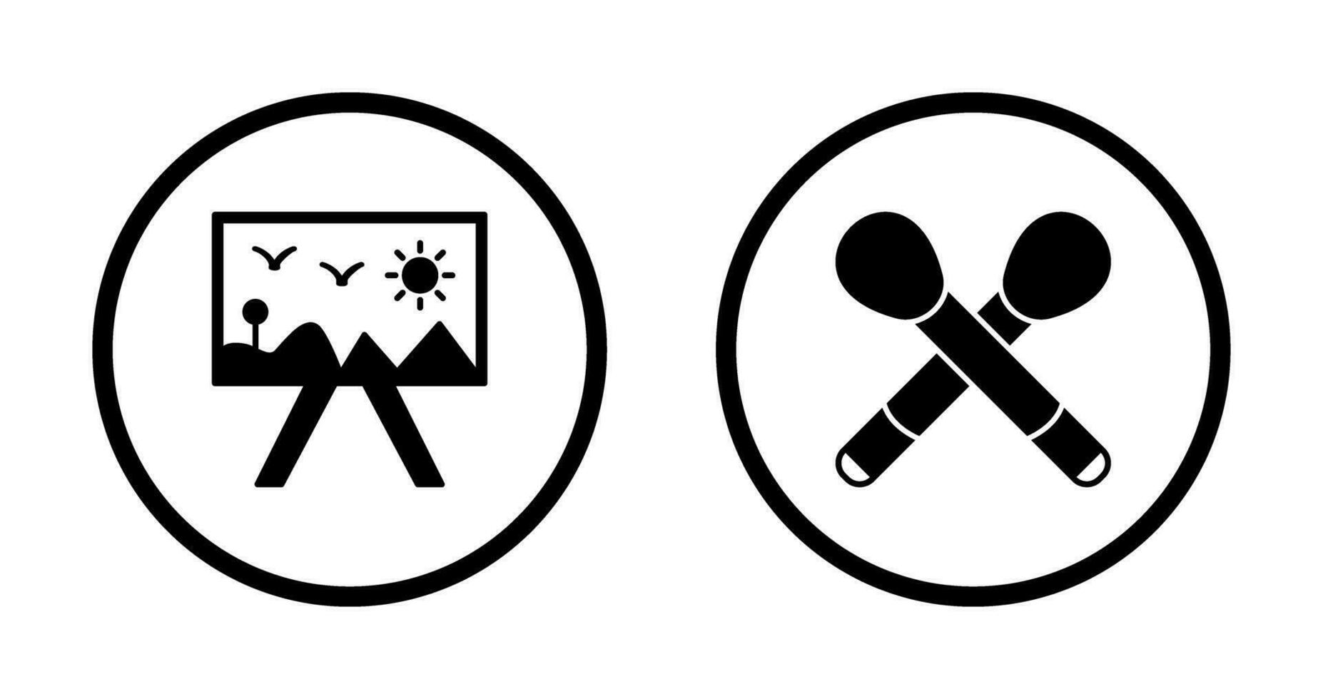Painting of Canvvass and Brushes Icon vector