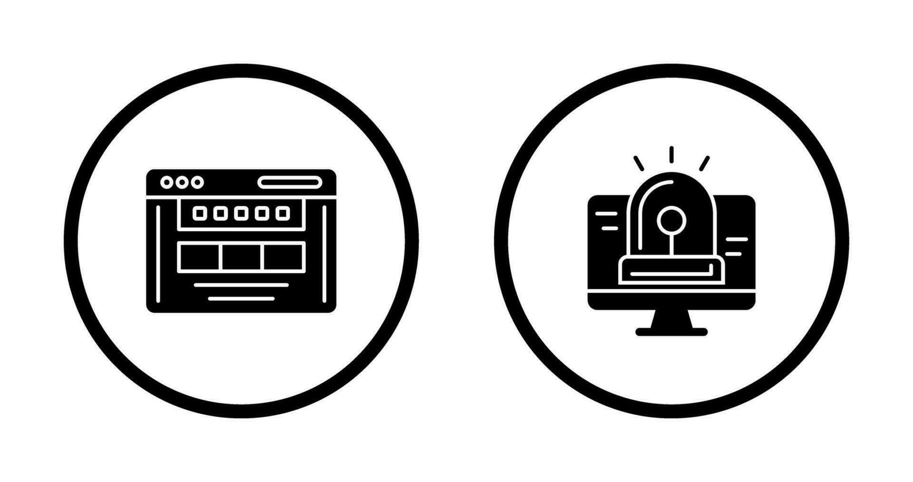 Hacking Alarm and Browser Icon vector