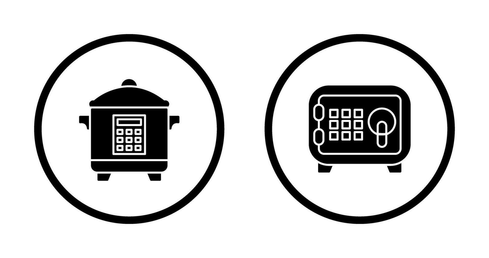 Cooker and Safe Box Icon vector