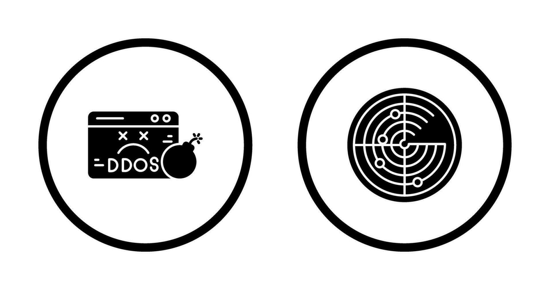 Ddos and Radar Icon vector