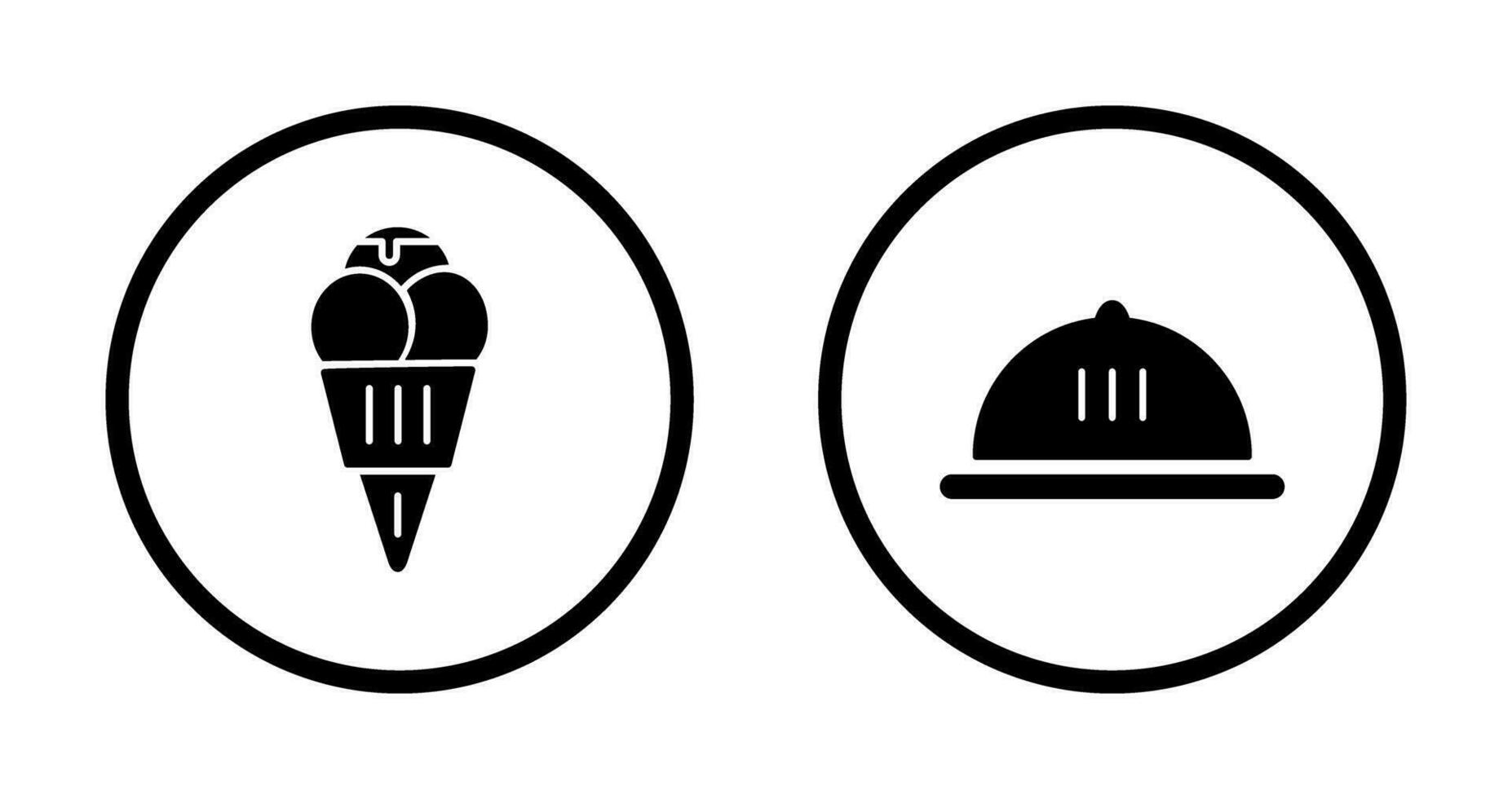 Ice cream and Dish Icon vector