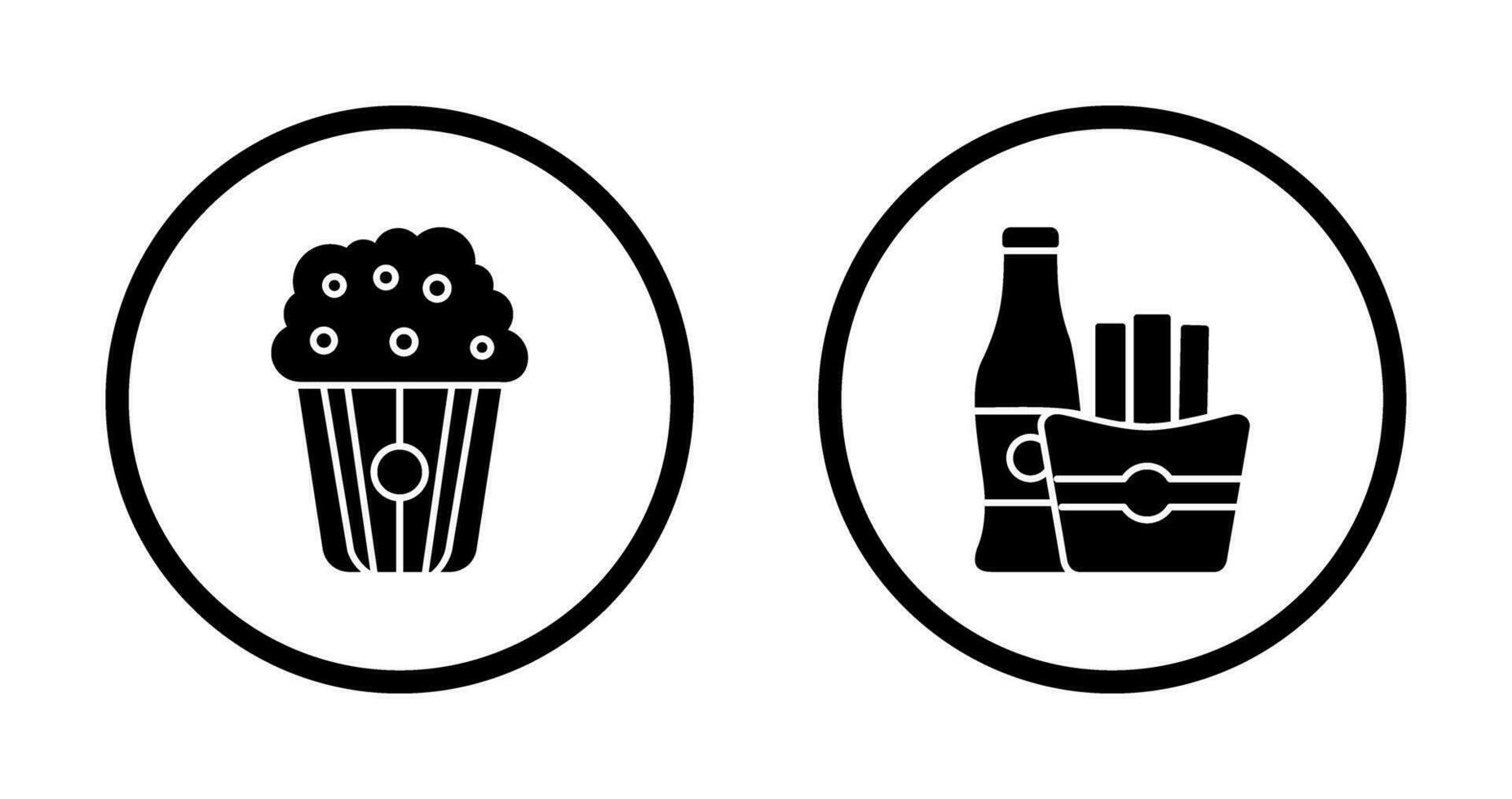 Pop corn and French  Icon vector