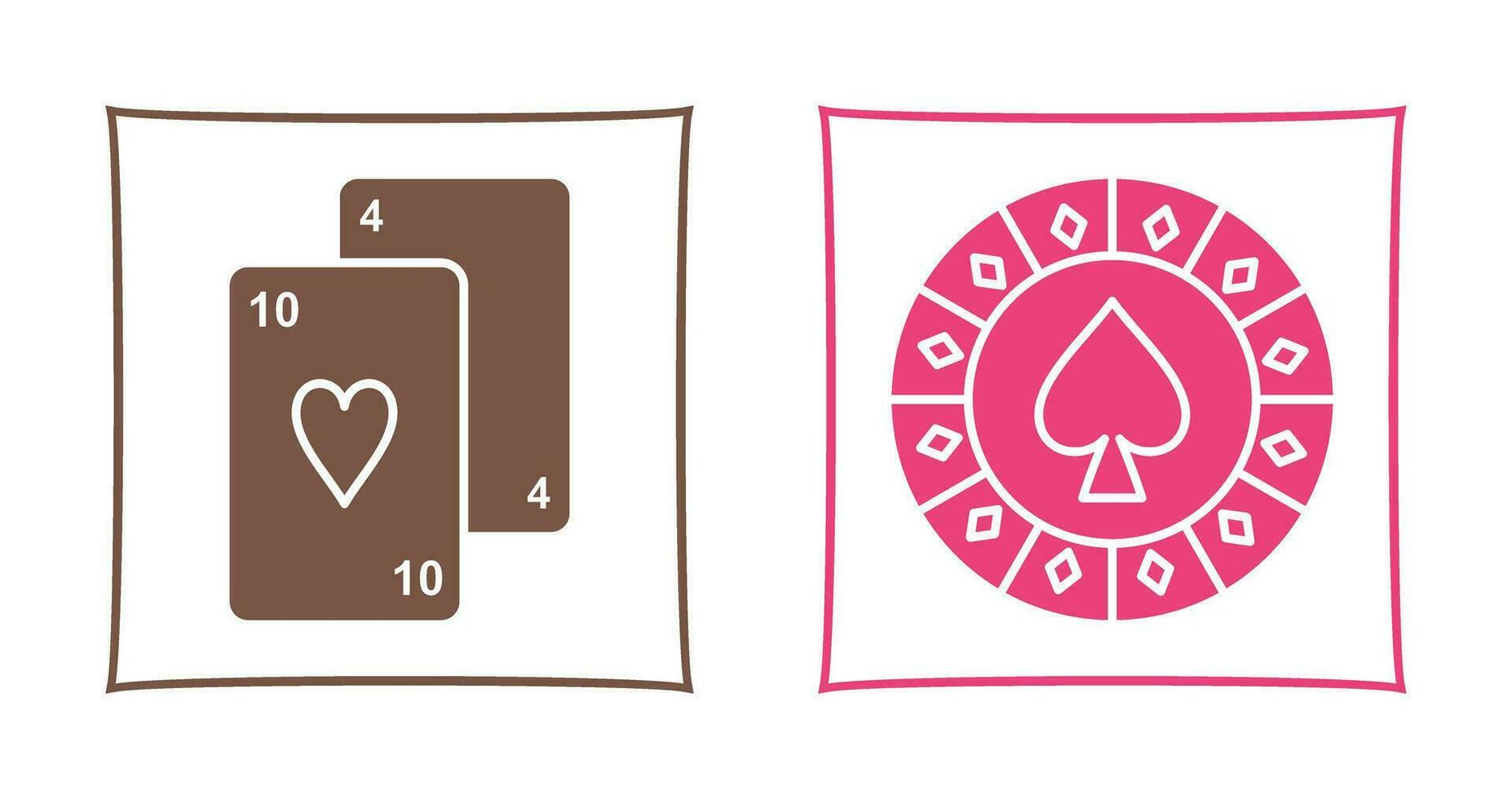 playing cards and spade chips Icon vector