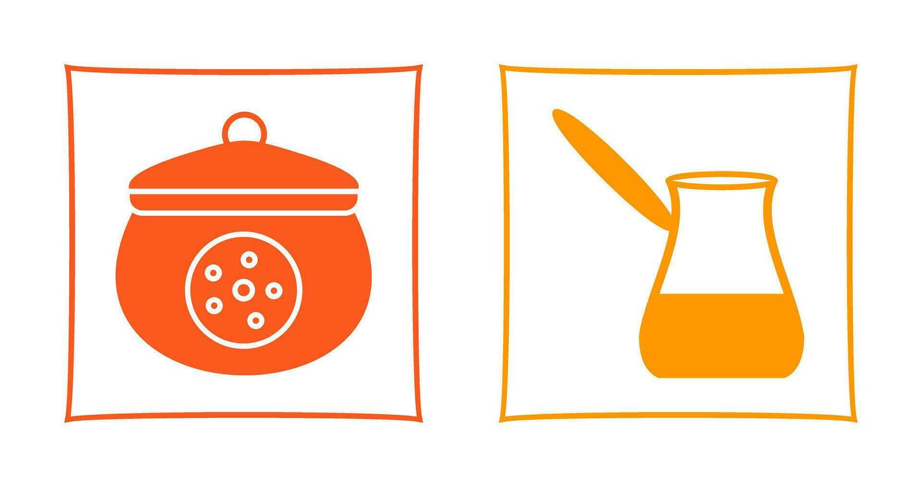 cookie jar and cezve Icon vector
