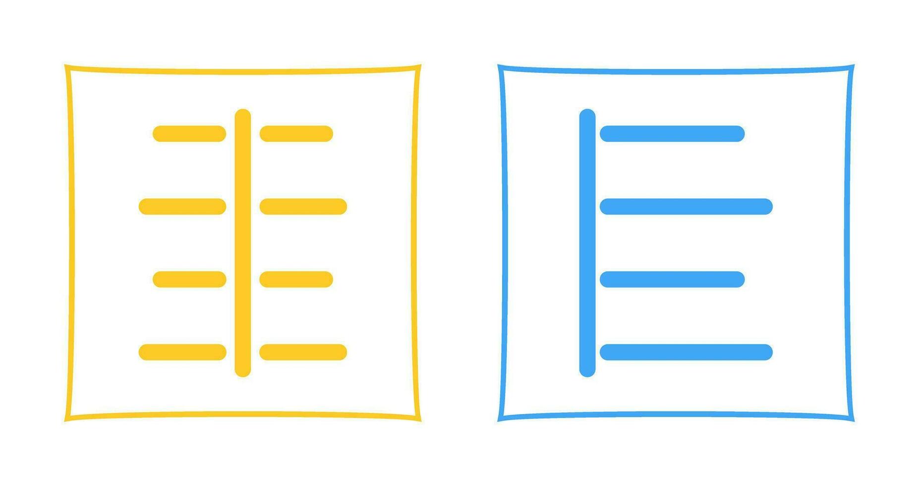 center align and left align  Icon vector