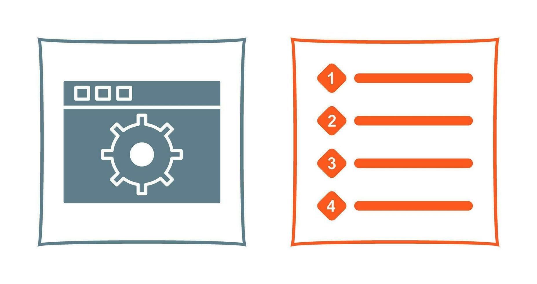 settings and numbered lists Icon vector