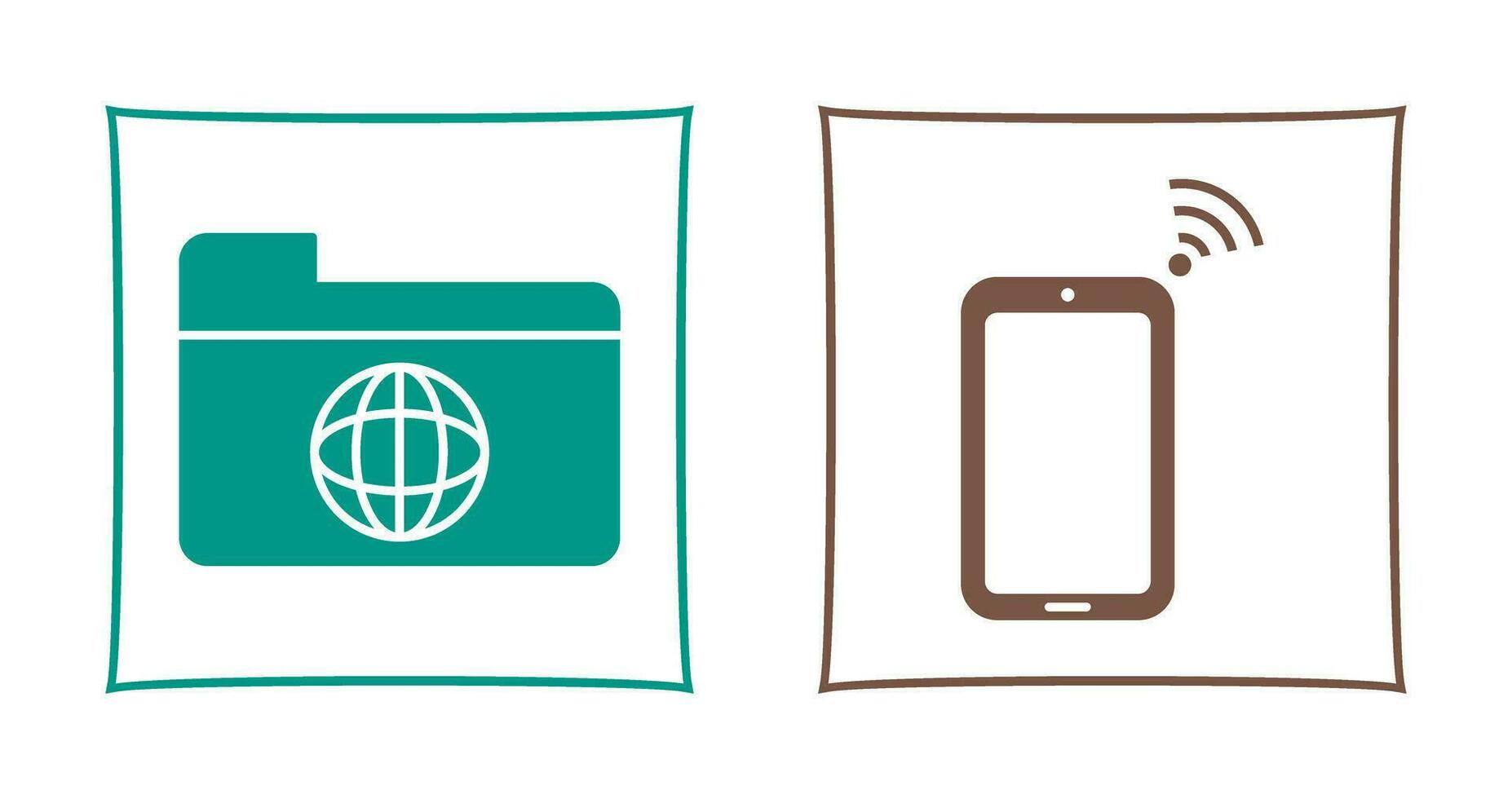 network folder and connected device Icon vector