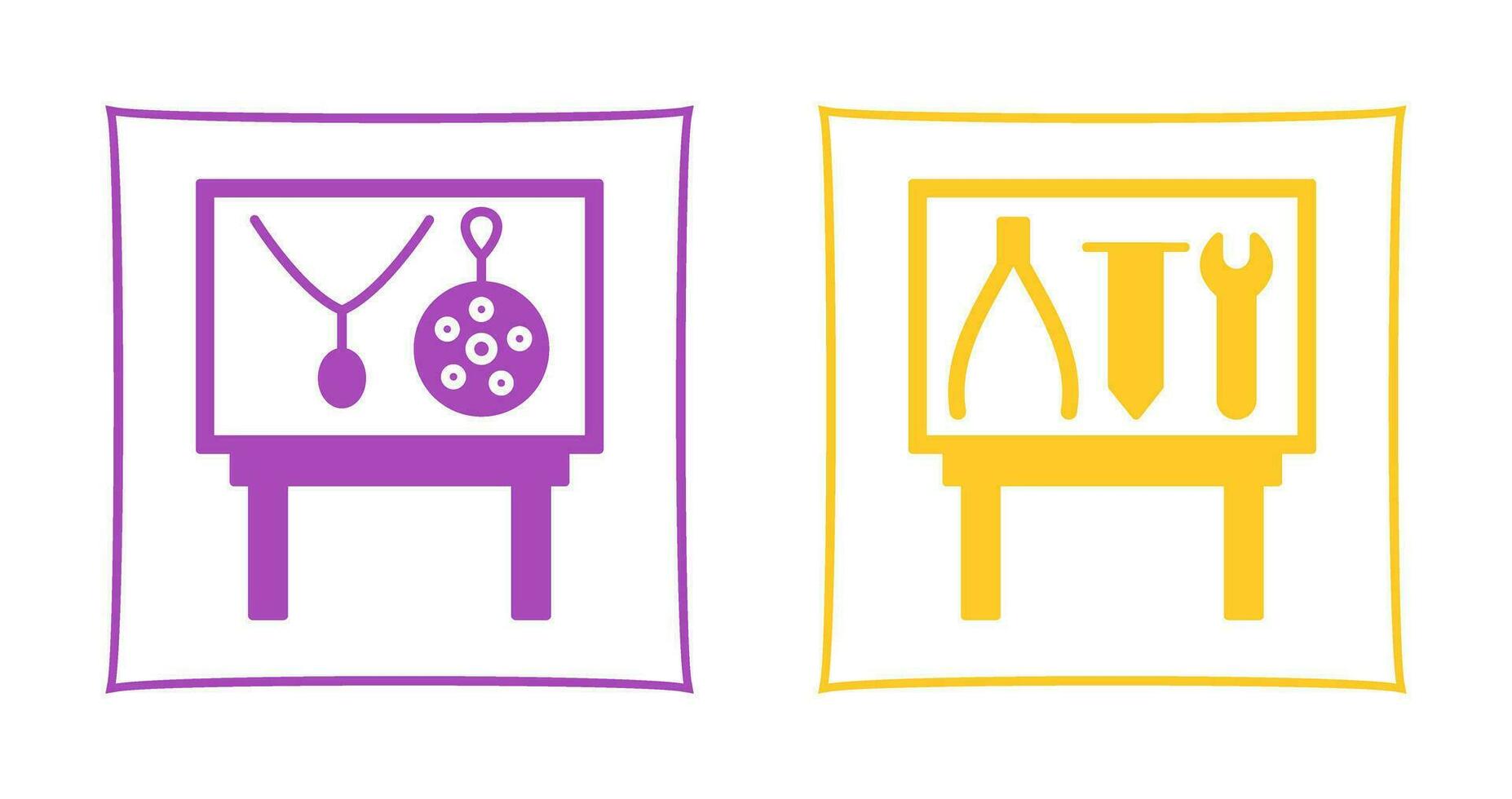 Jewel Exhibit and Tools Exhibit Icon vector