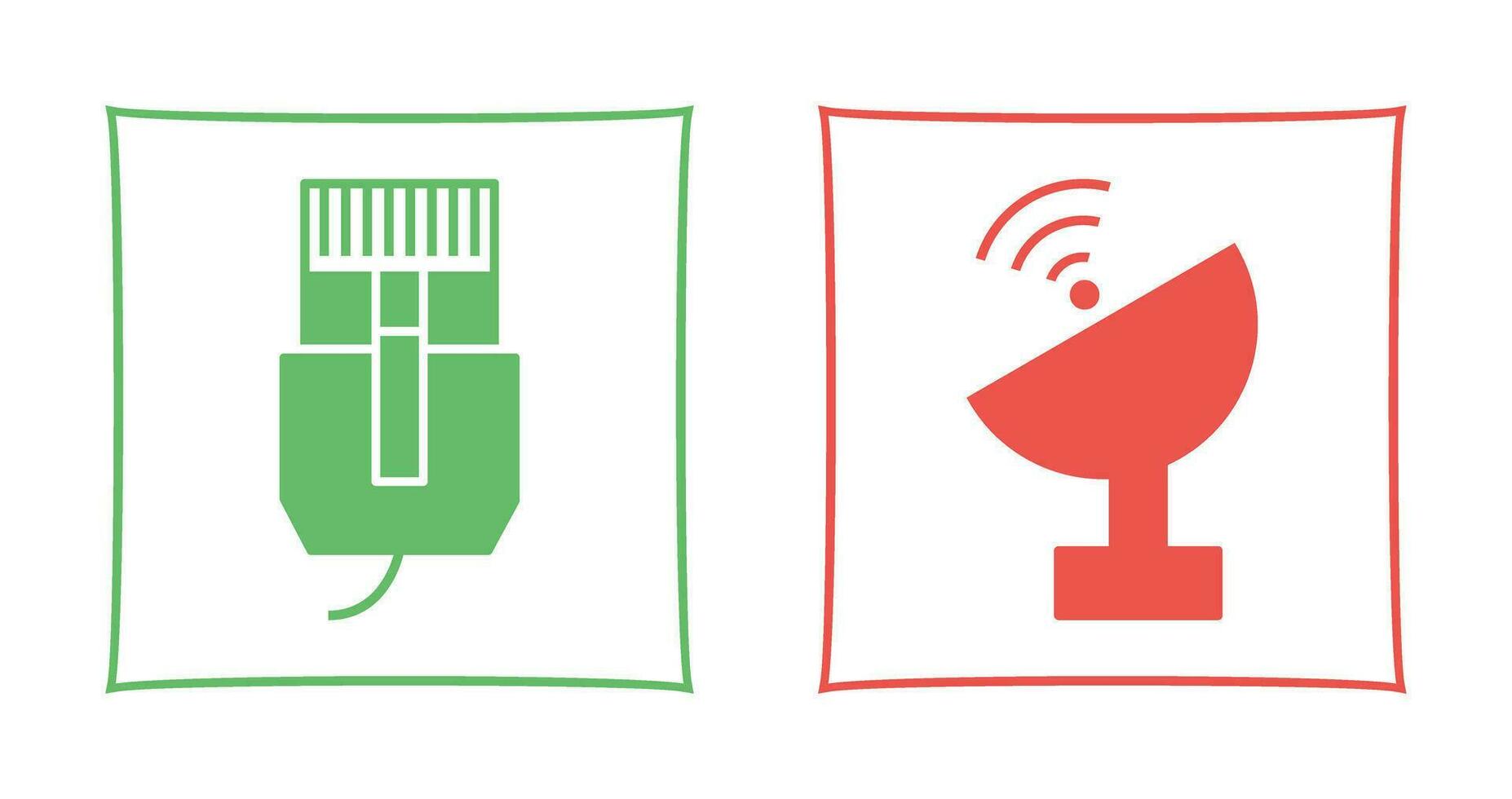 internet cable and satellite  Icon vector