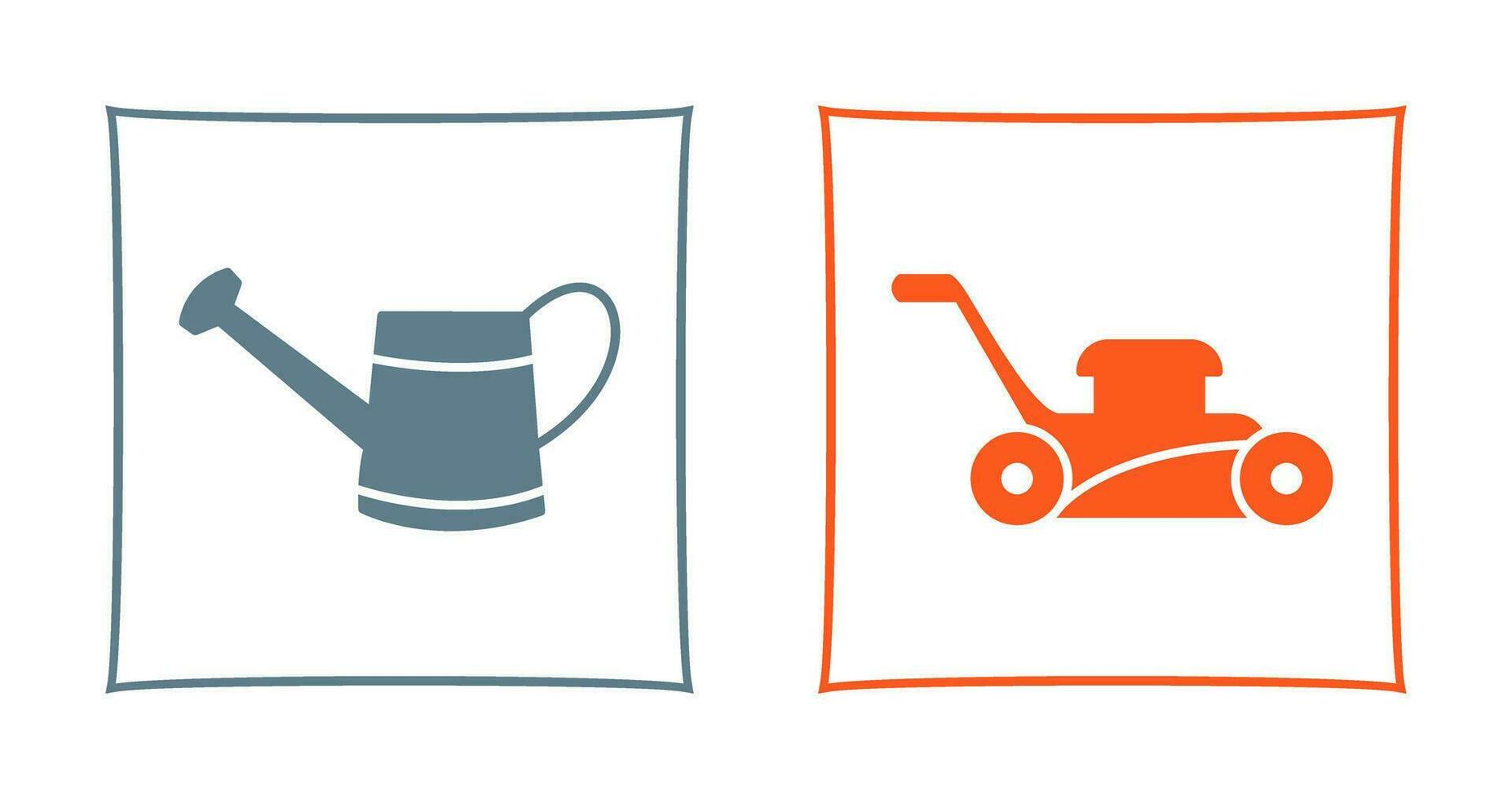 Watering tool and Lawn Mower Icon vector