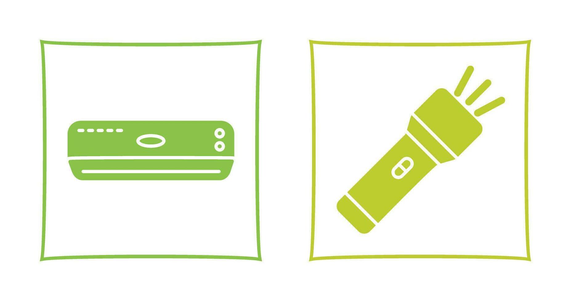 Air Conditioner and Flashlight Icon vector