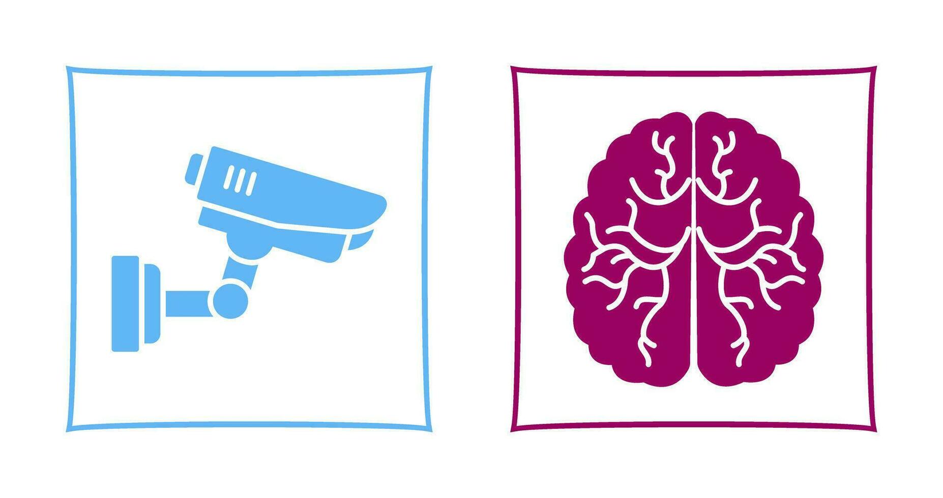 Security Camera and Brain Icon vector