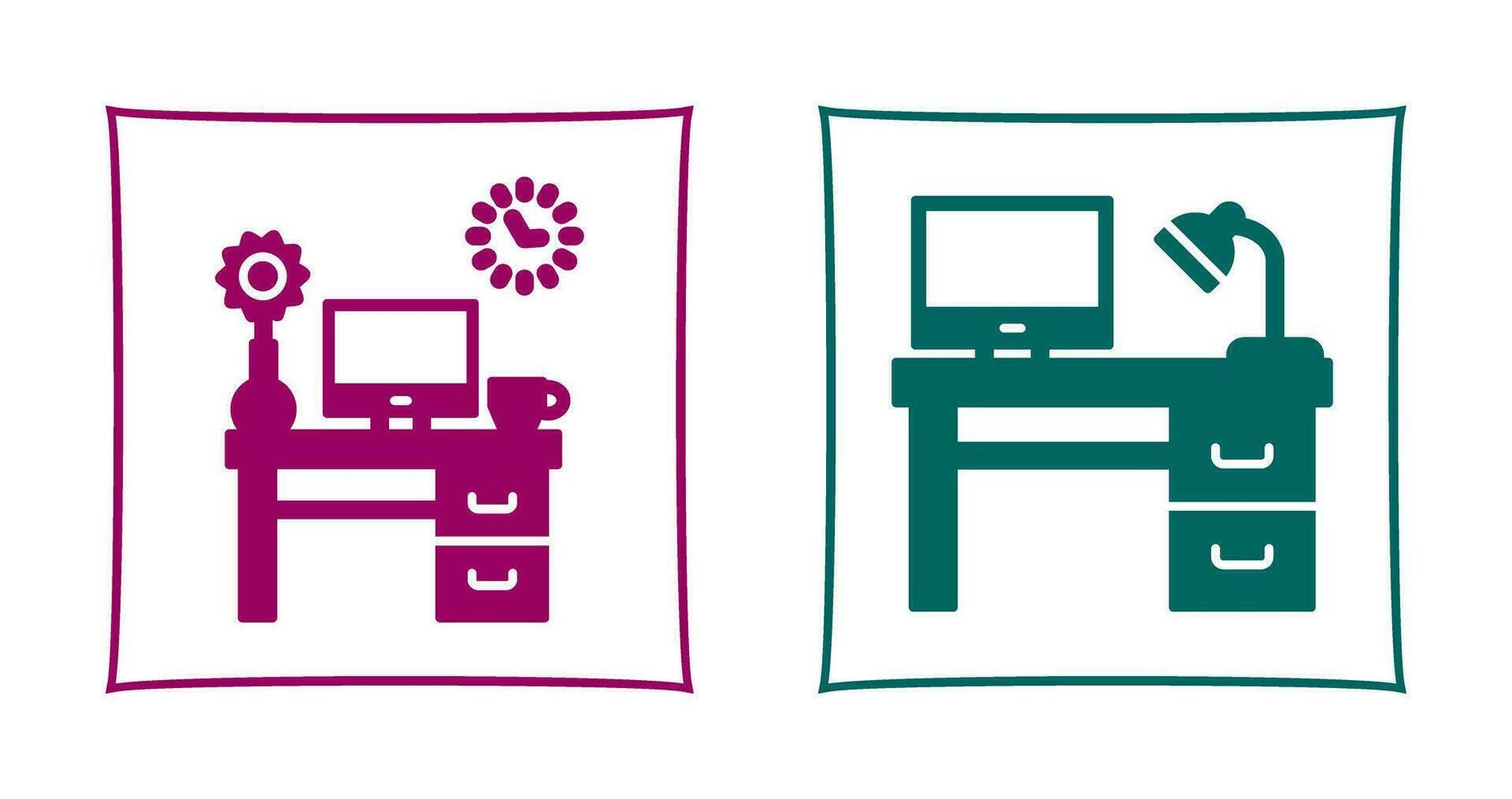 Work Table and Workplace Icon vector