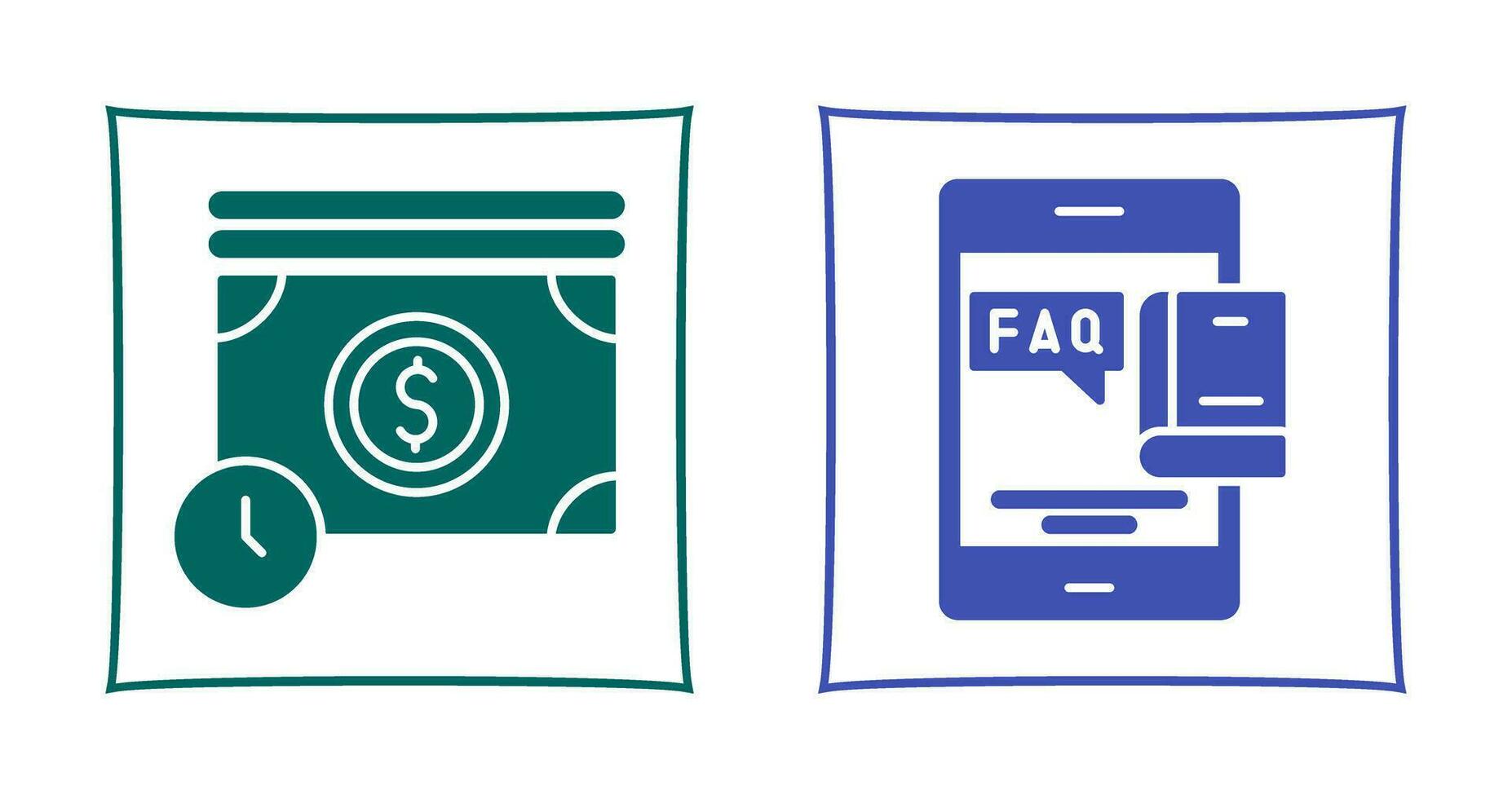 Time is Mony and Faq Icon vector