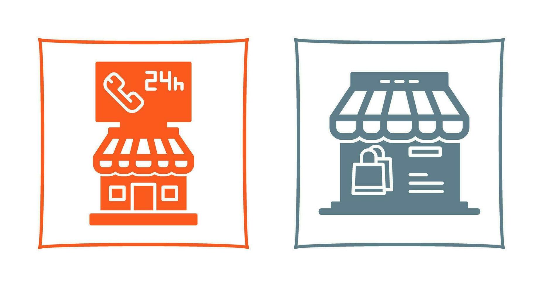 24 Hour and Store Icon vector