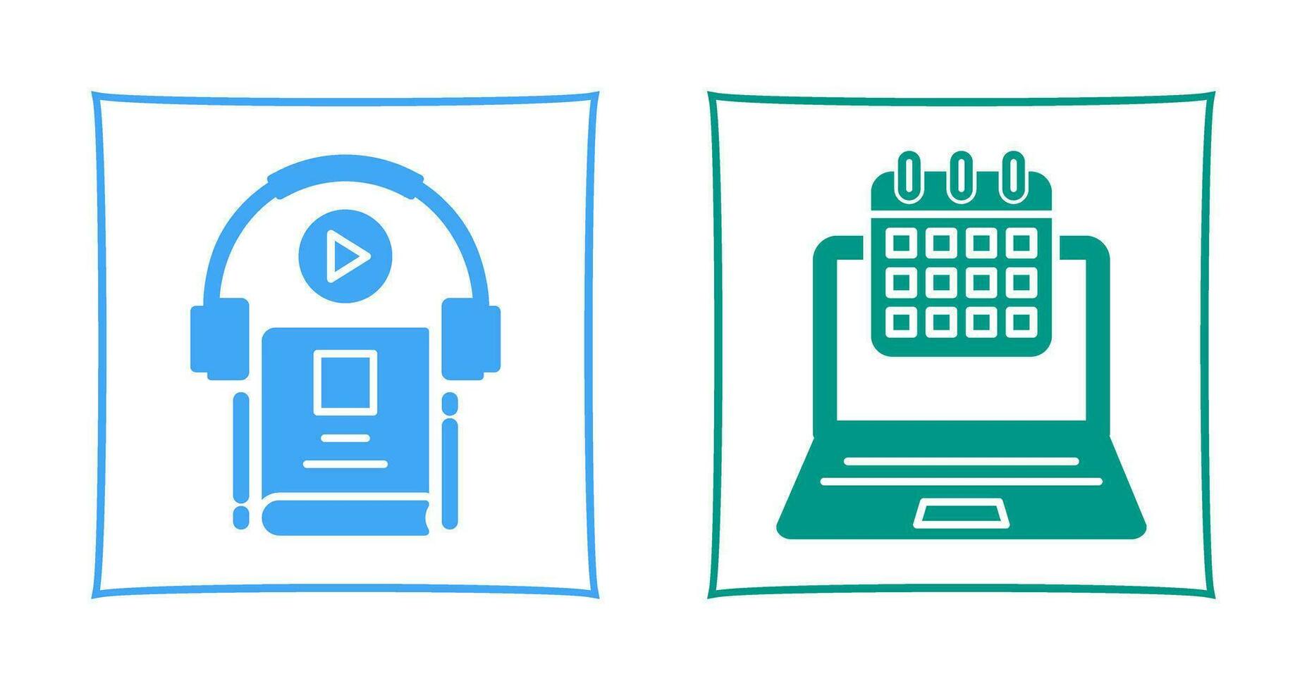 Timetable and Audio Book Icon vector