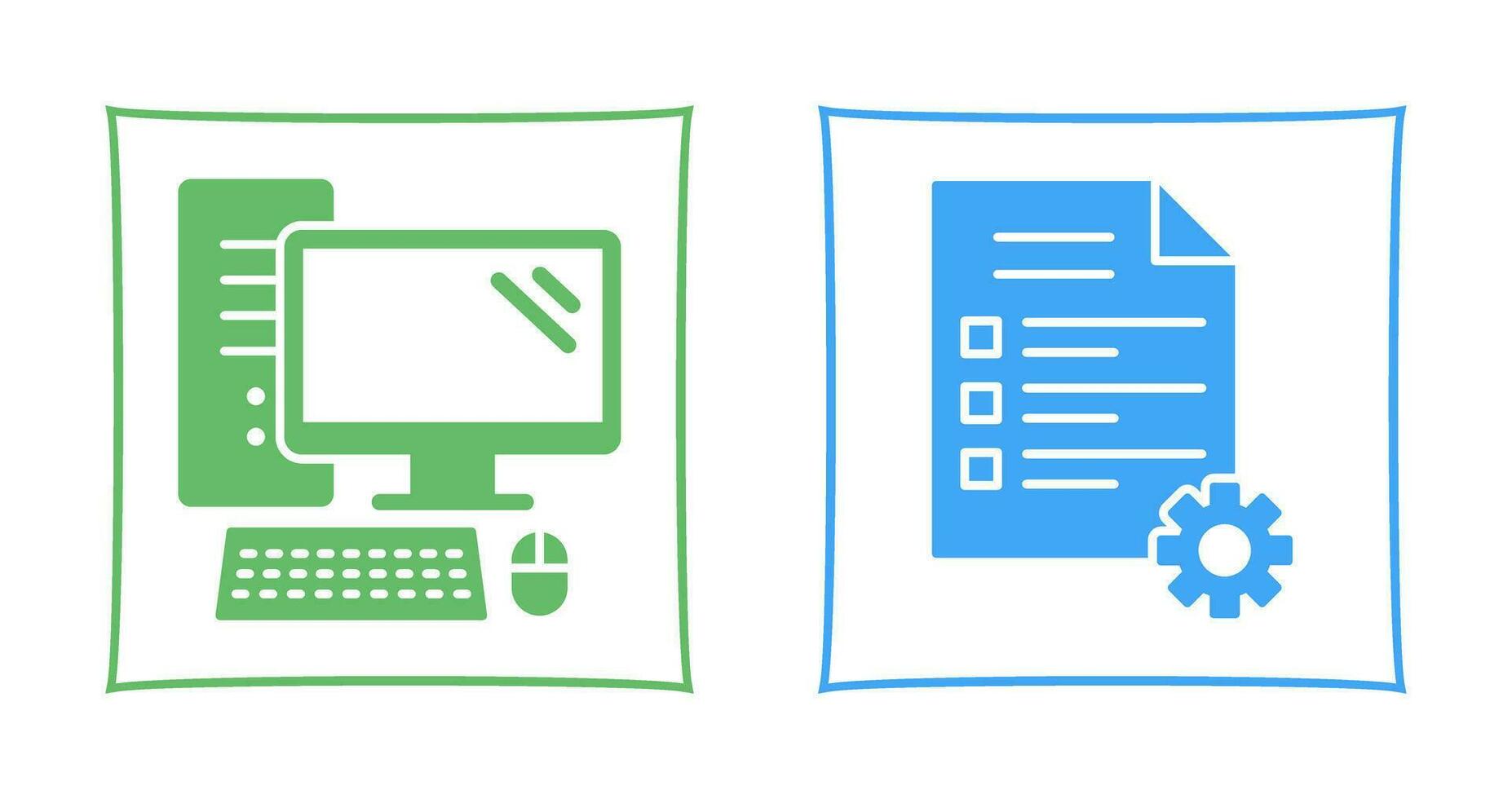 Computer and Test Icon vector