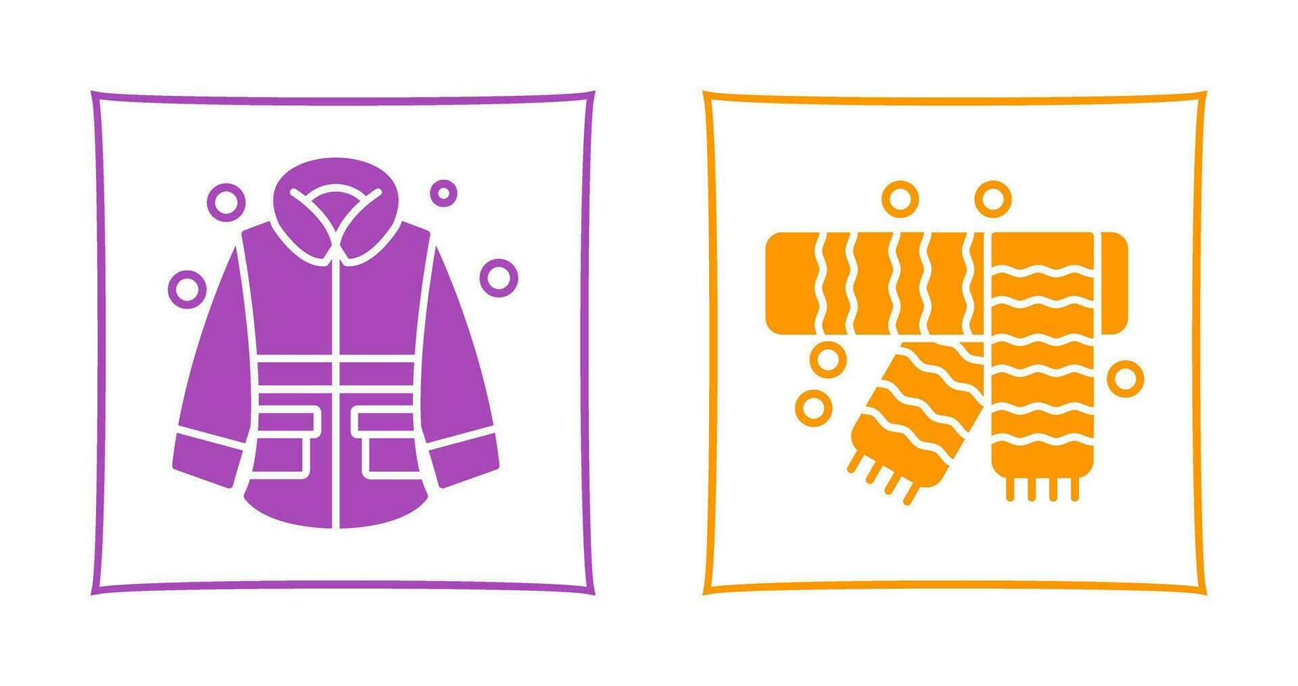 invierno chaqueta y invierno bufanda icono vector