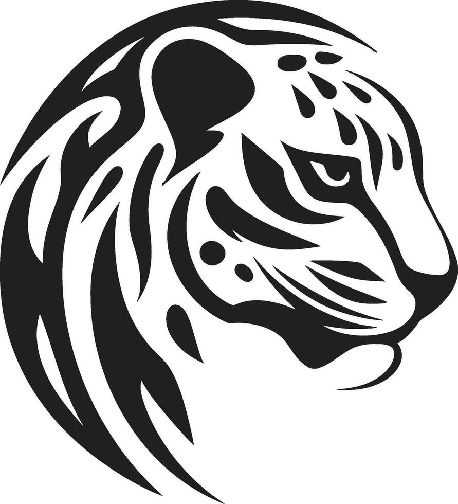 Elegant Feline Profile Graphic Design Nighttime Sprint Cheetah Logo vector