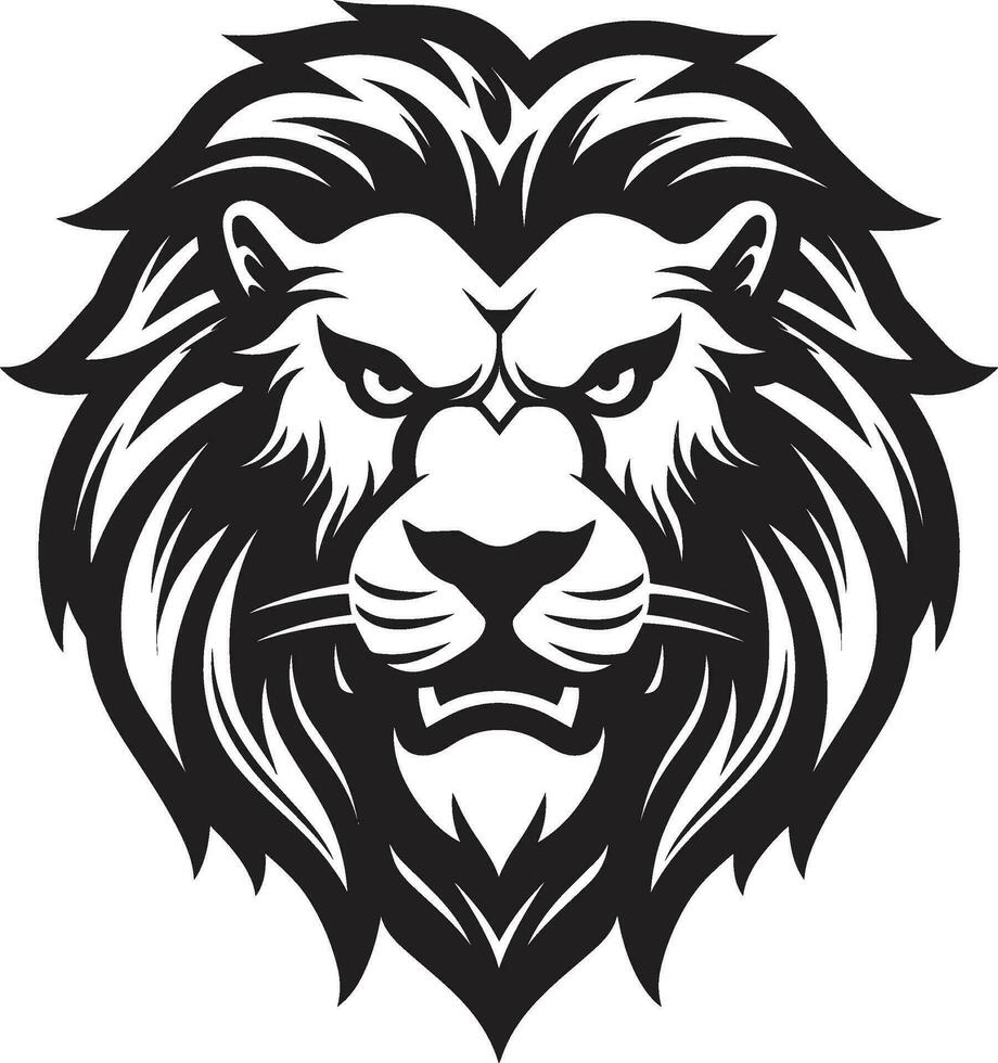 Pouncing Pride Majestic Black Lion Logo Design Excellence Sleek Sovereign The Elegant Authority of Lion Icon in Vector