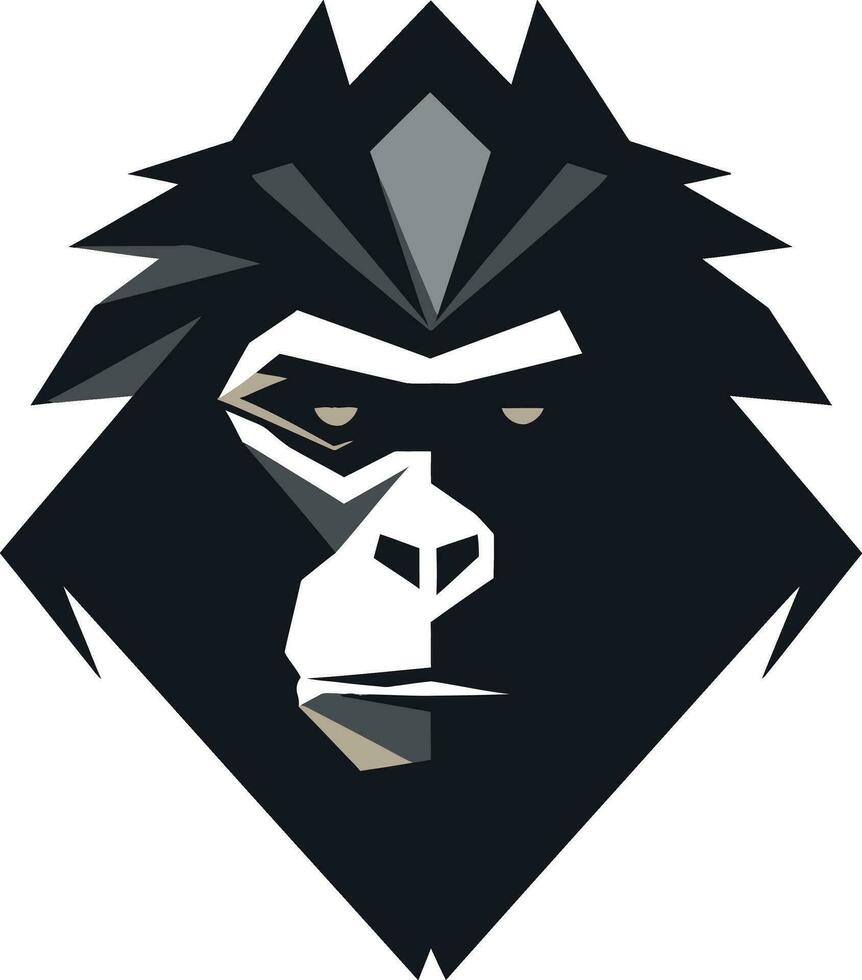 African Primate Mark Baboon Monochrome Insignia vector