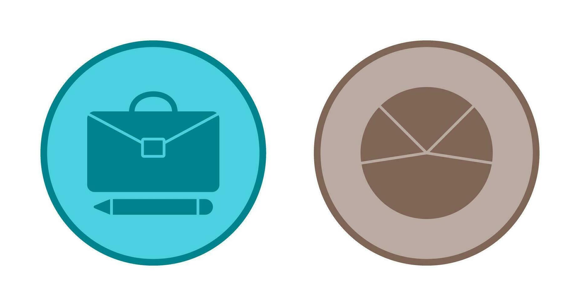 briefcase and pie chart analysis Icon vector