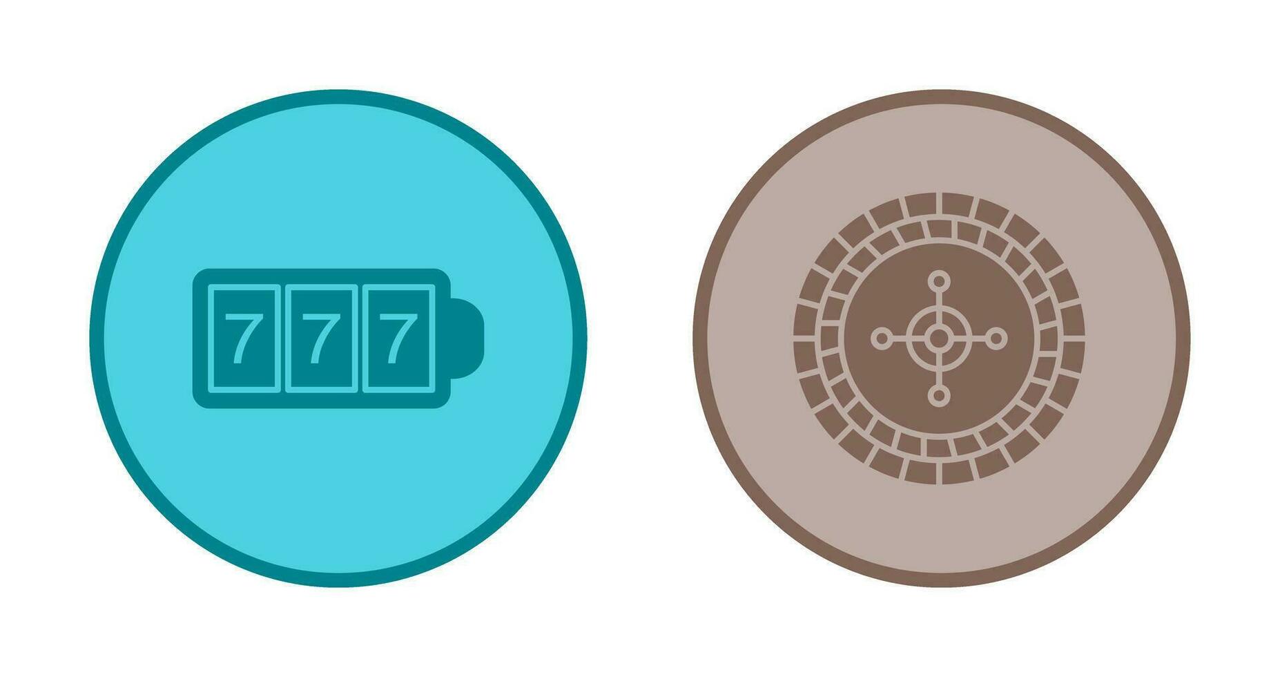 slot machine with sevens and roulette  Icon vector