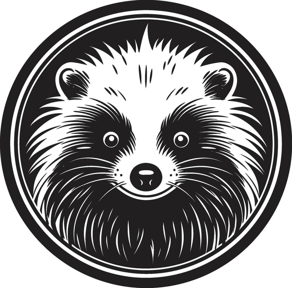Black Porcupine Badge of Honor Porcupine Quill Signature Icon vector