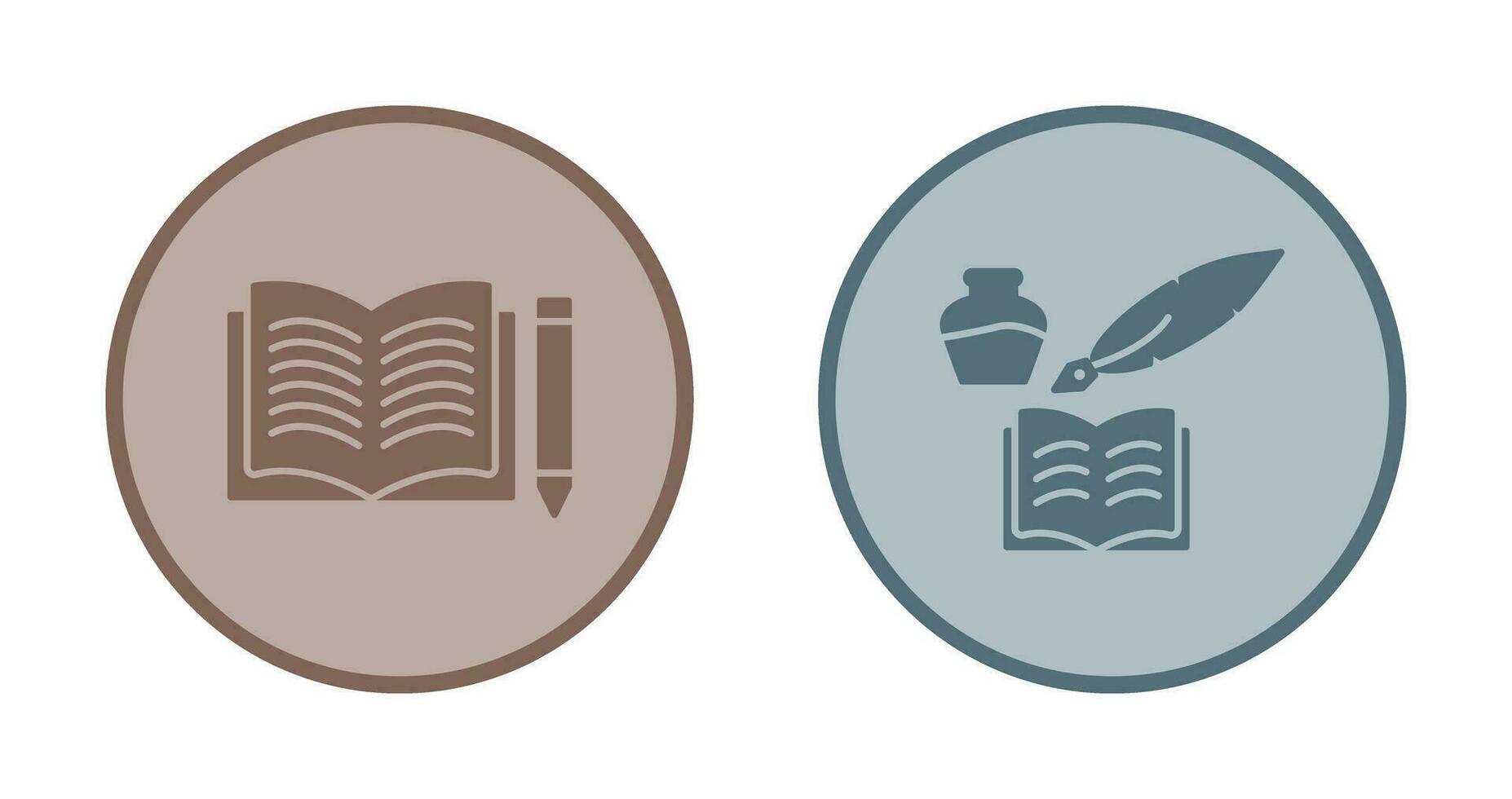 Pencil and Book and Quilland Book Icon vector