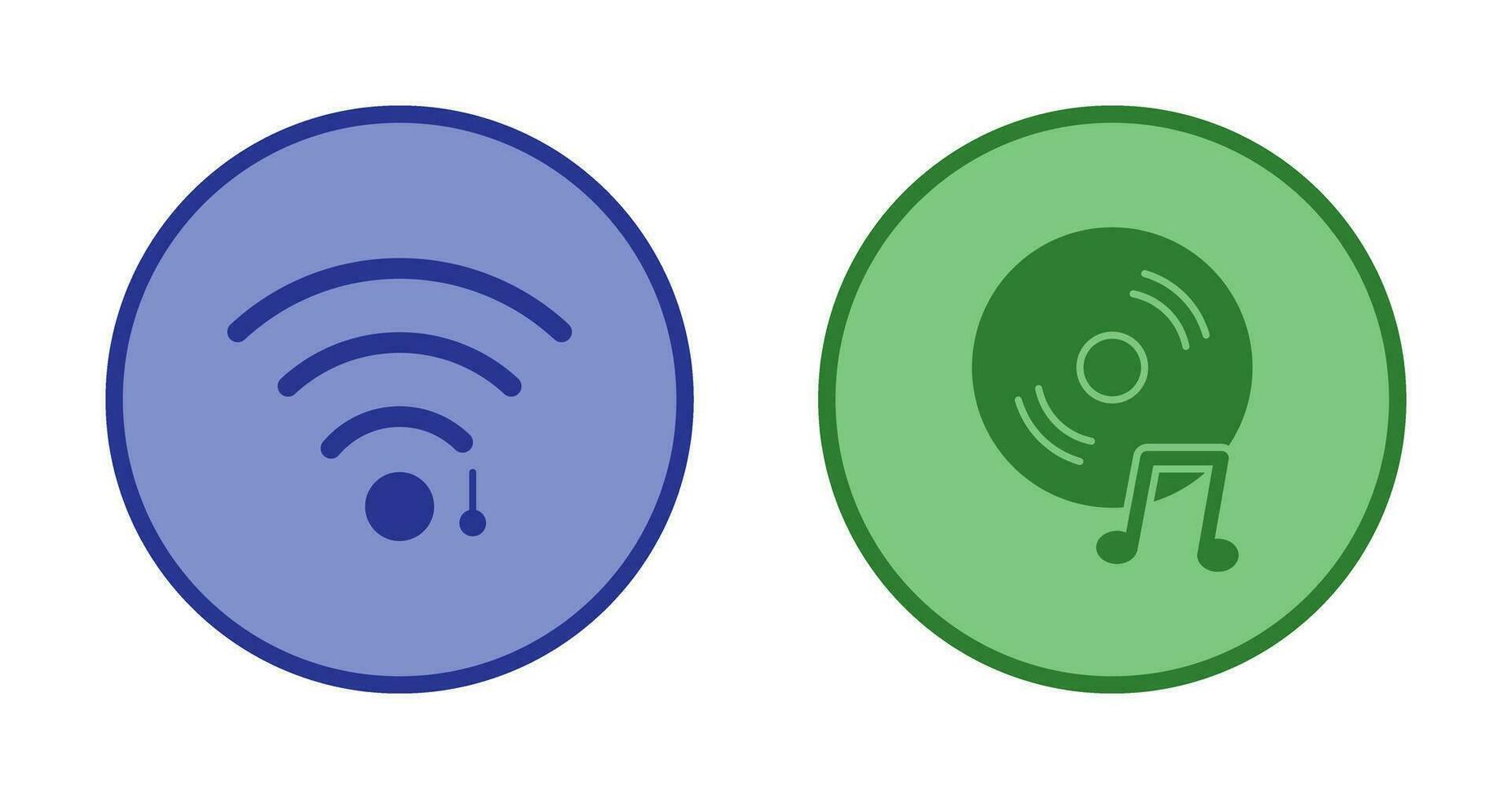 wifi sign and music cd  Icon vector