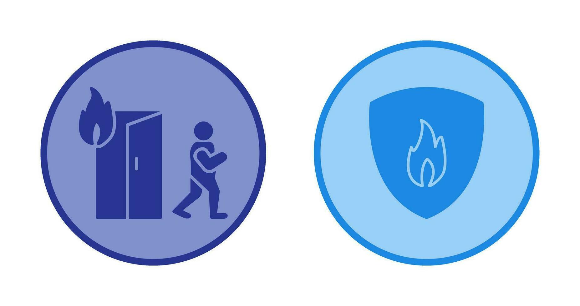 running from fire and fire shield  Icon vector