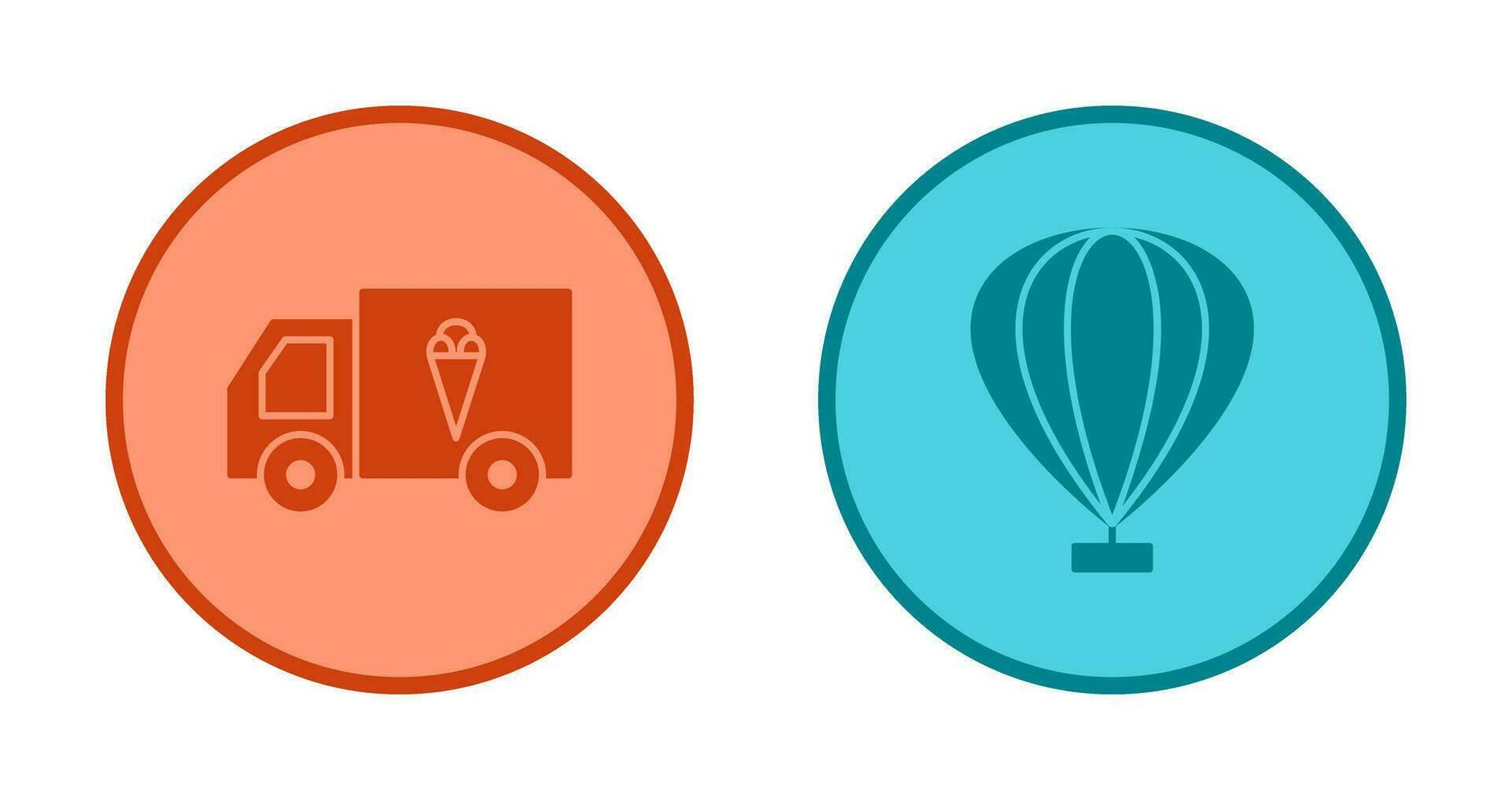 Icecream Van and air Craft Icon vector