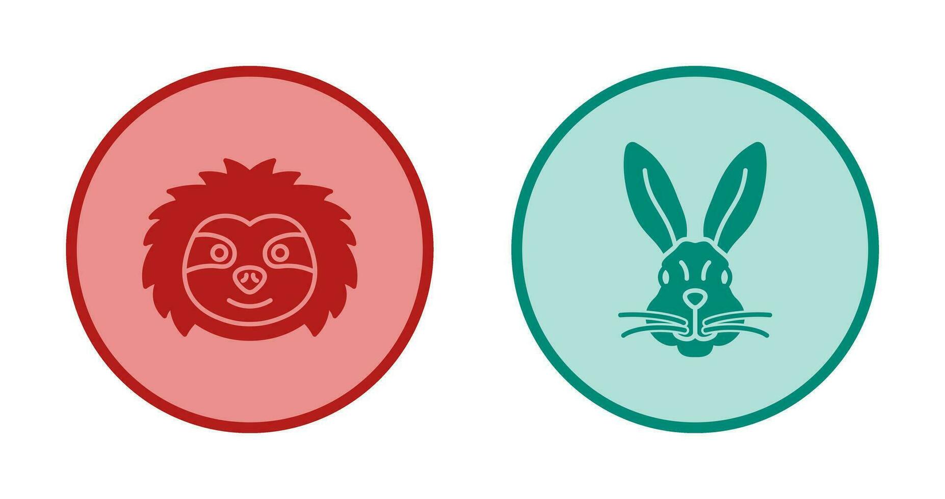 Sloth and Rabbit Icon vector