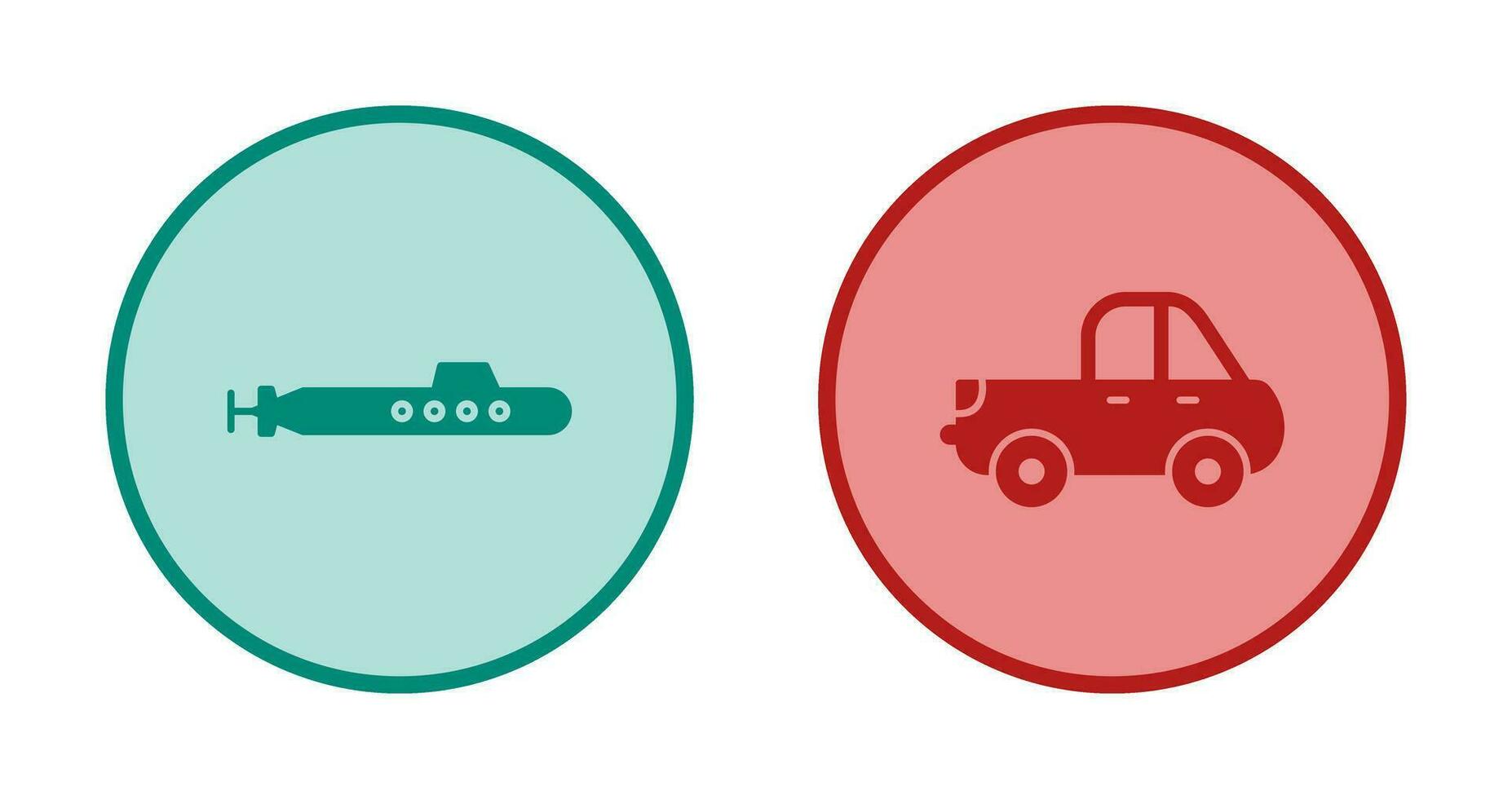 Submarine and Pickup Icon vector