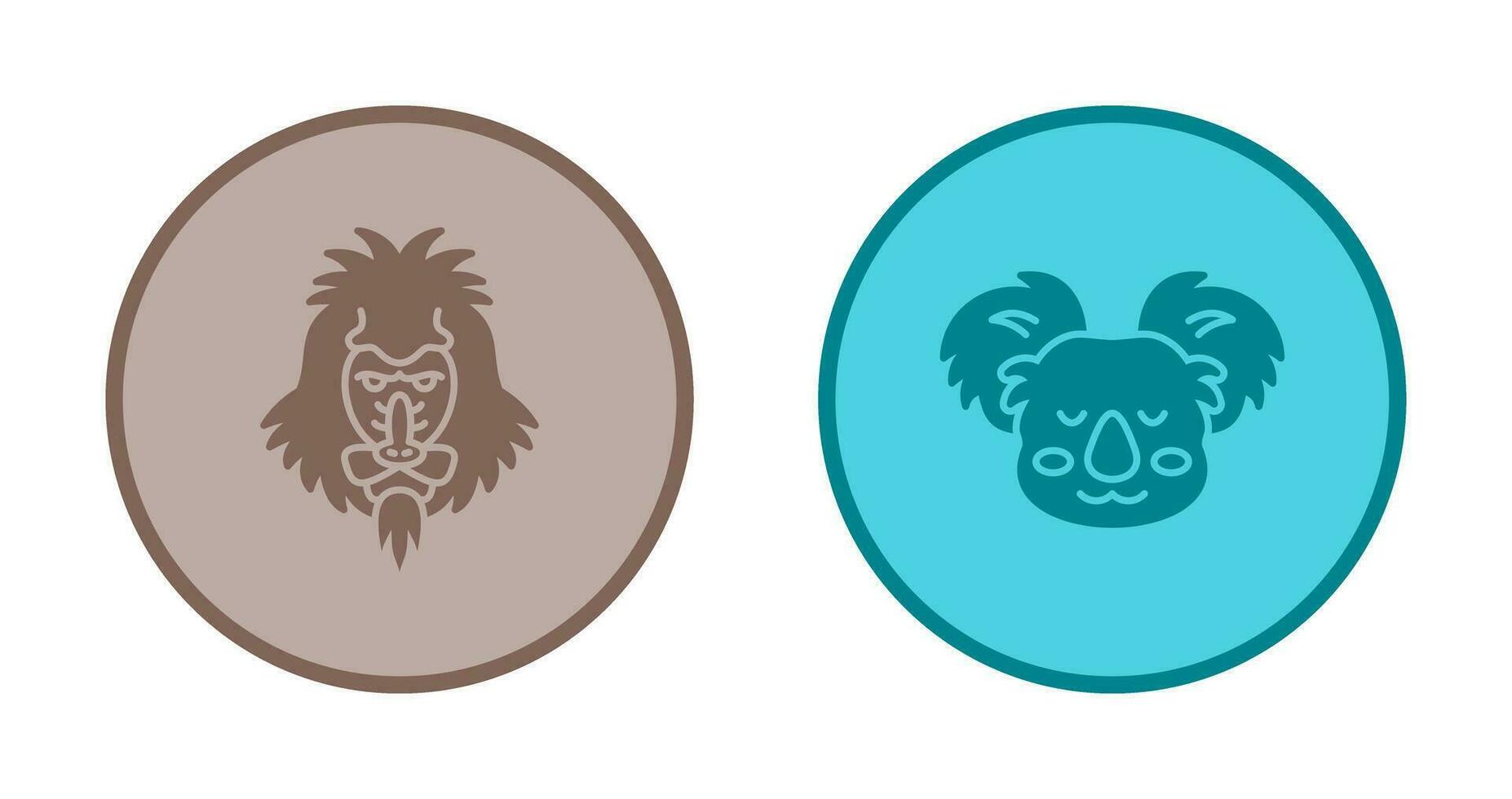 Mandrill and Koala Icon vector