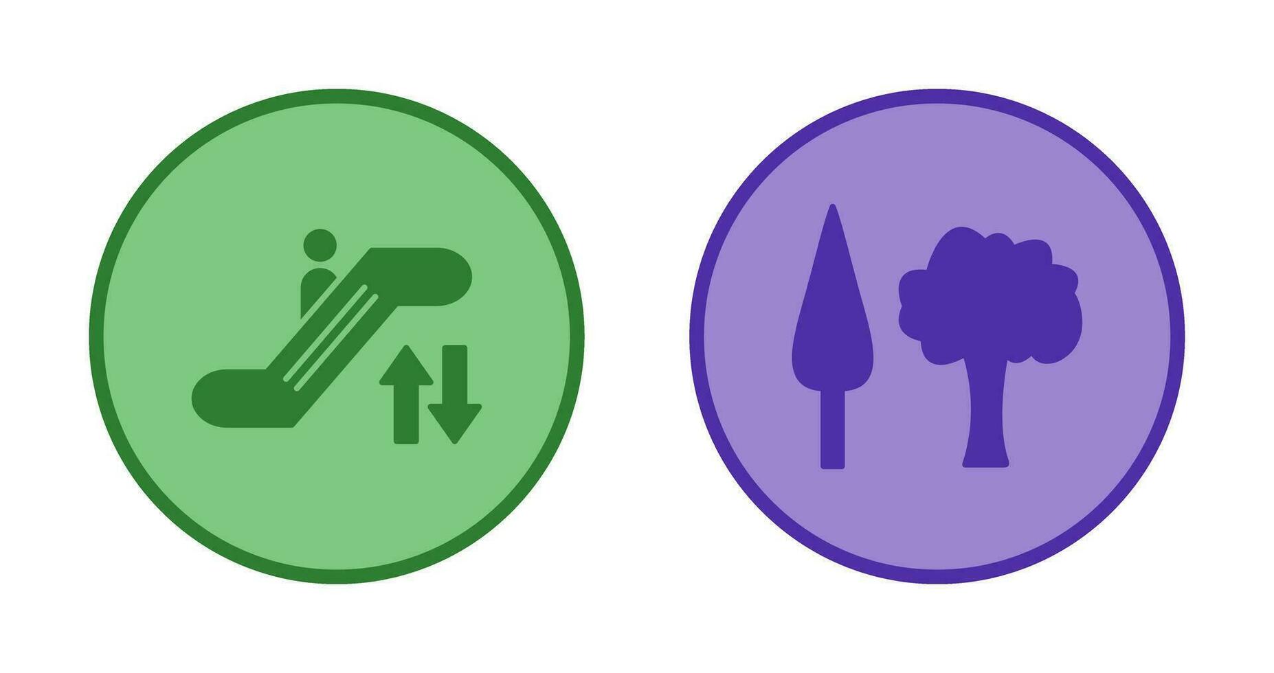 Escalator and Trees Icon vector