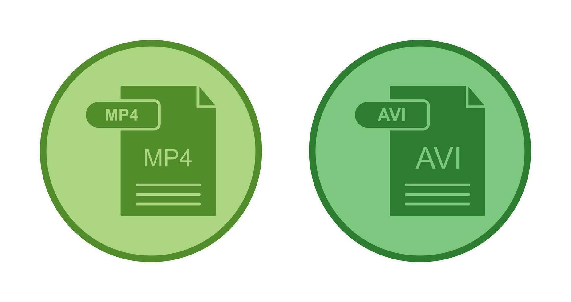 mp4 y avi icono vector