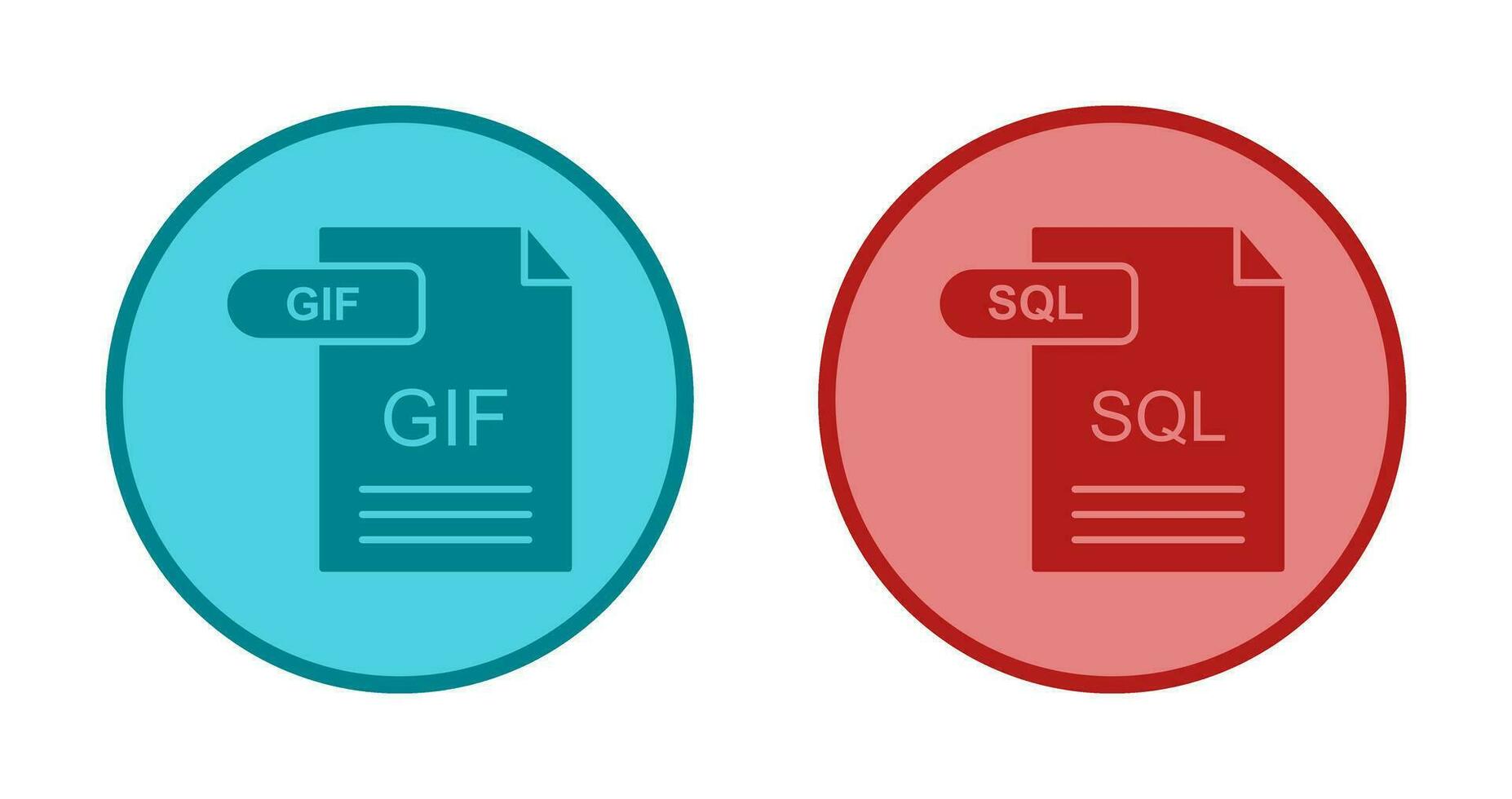 GIF and SQL Icon vector