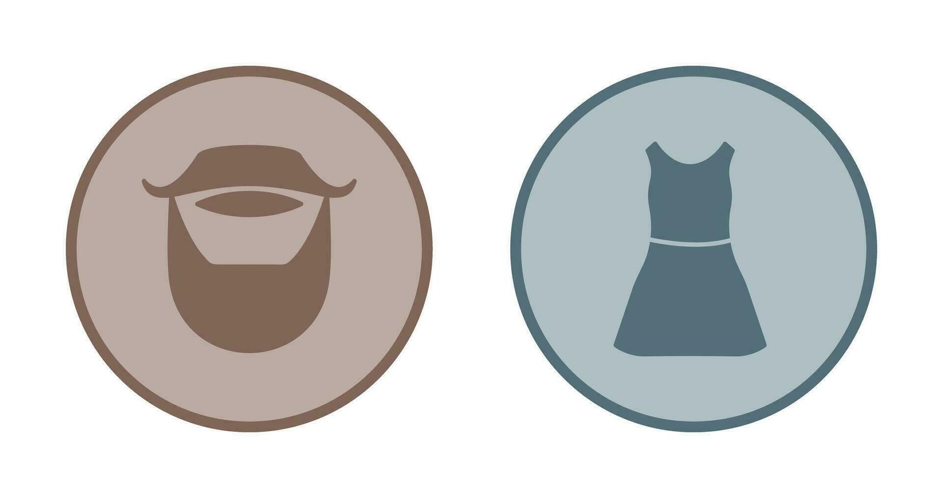 Beard and Moustache and Dress Icon vector