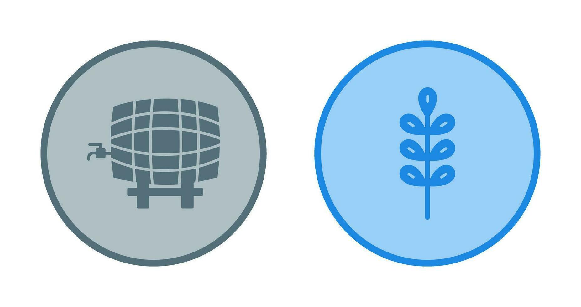 Barrel with Tap and Barley Icon vector