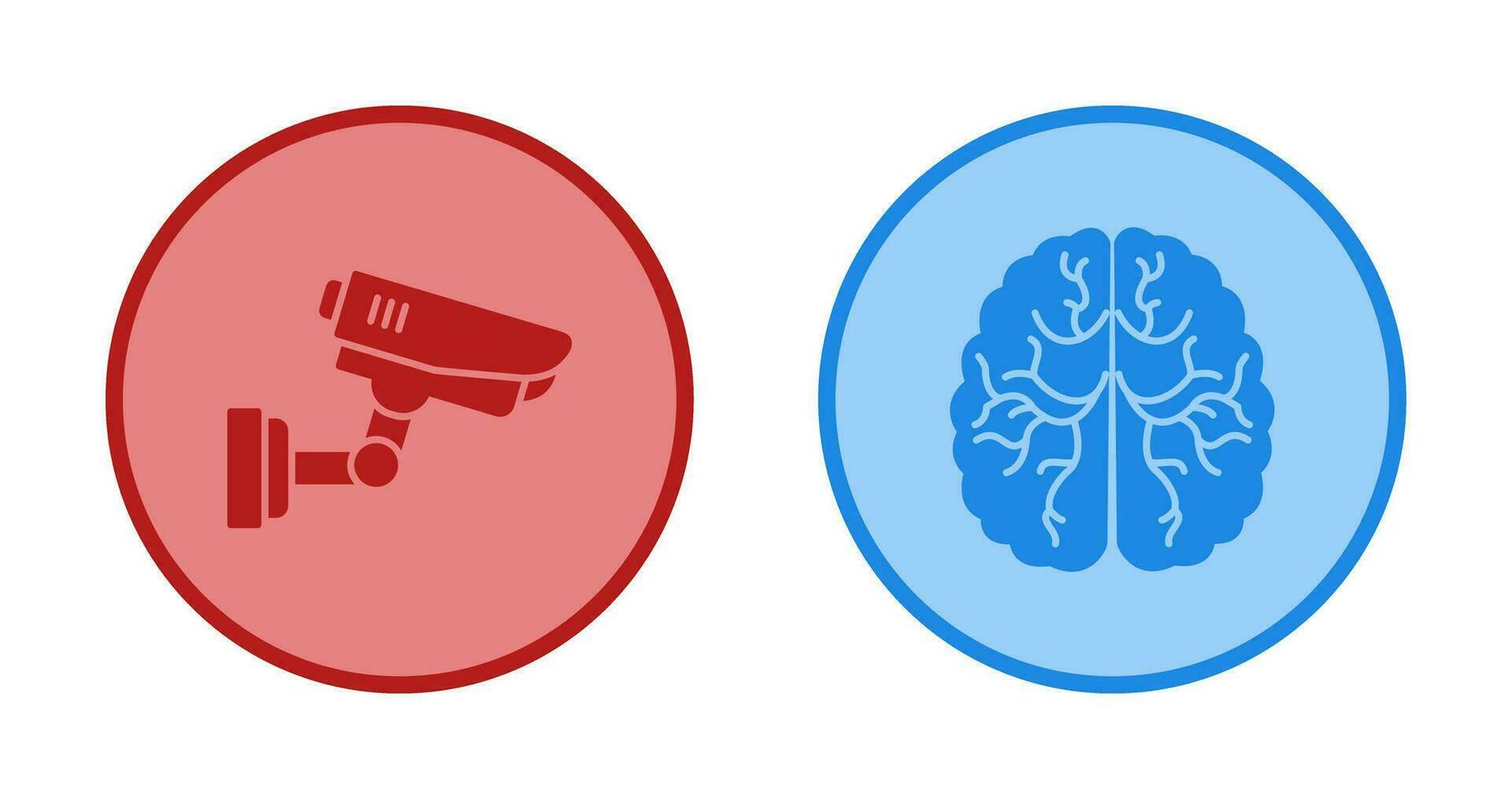 Security Camera and Brain Icon vector