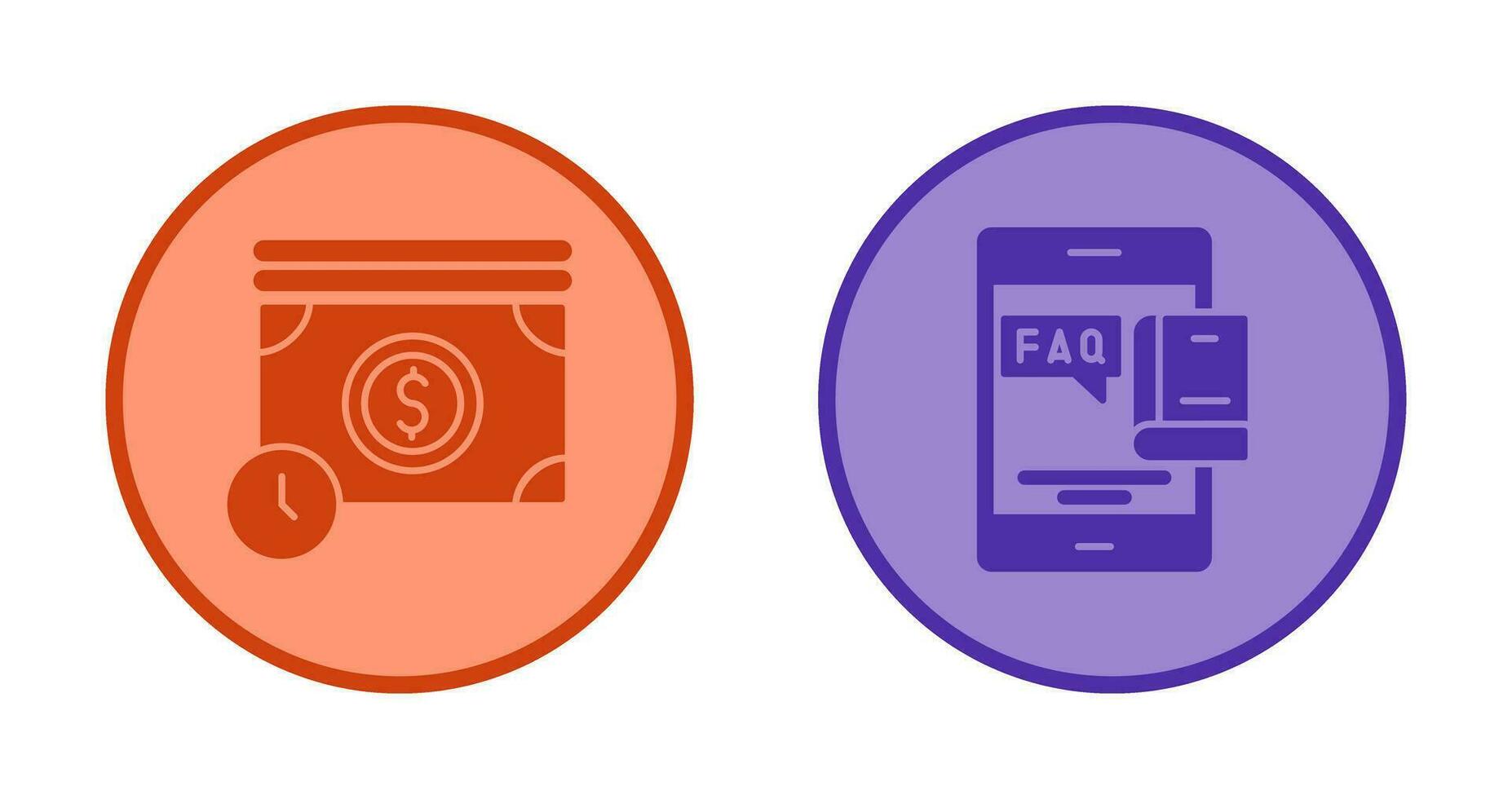 Time is Mony and Faq Icon vector