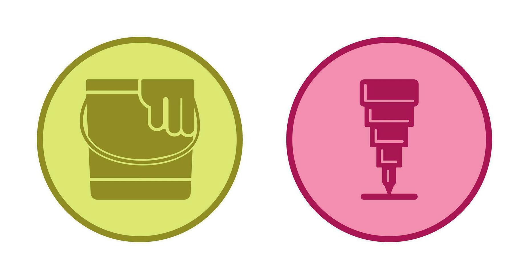 Paint Bucket and Fine tip Pen Icon vector