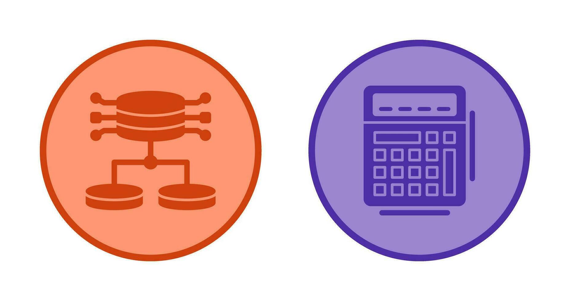 Structured Data and Calculator Icon vector