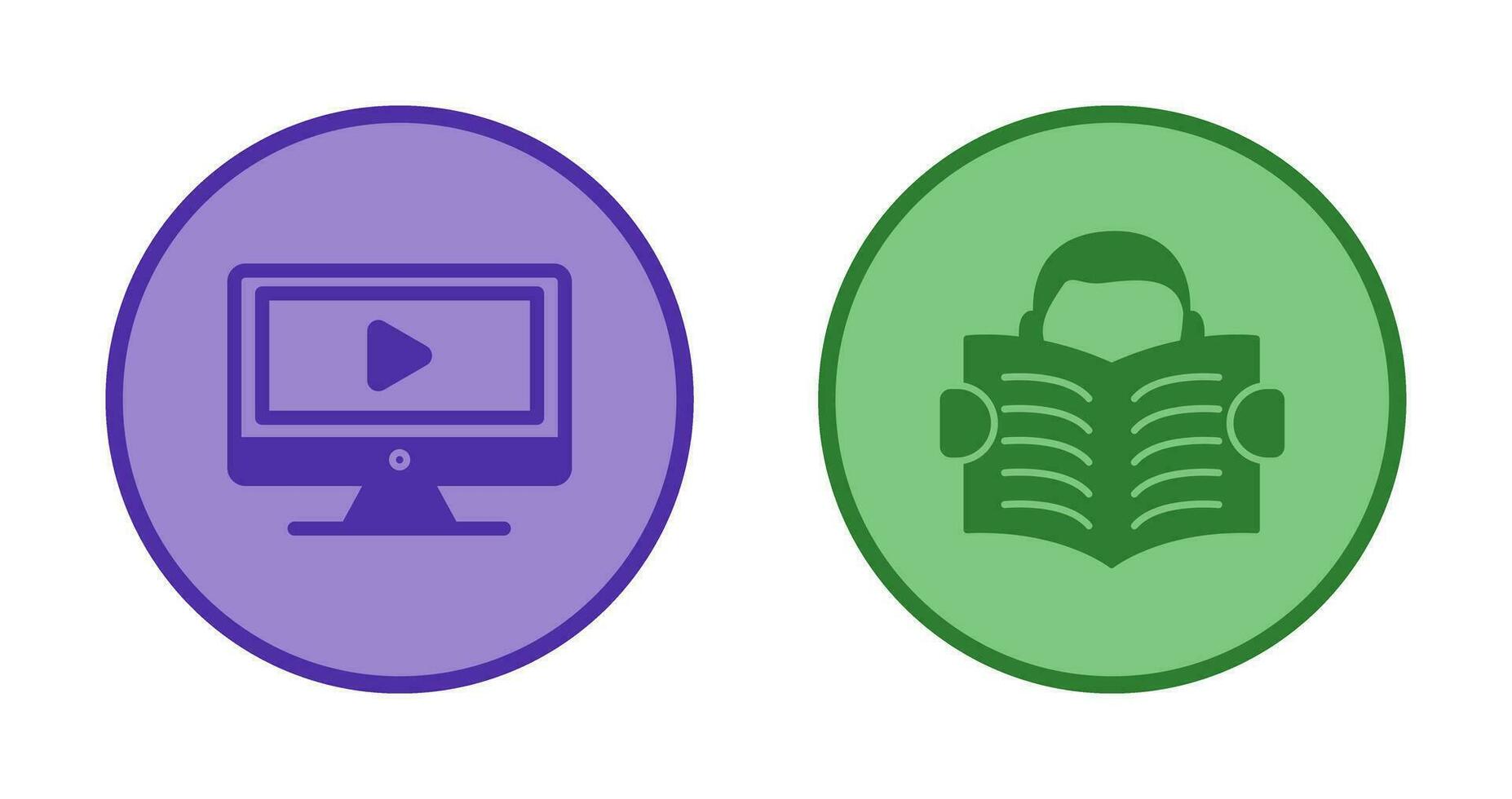 Video Lesson and Reading Icon vector