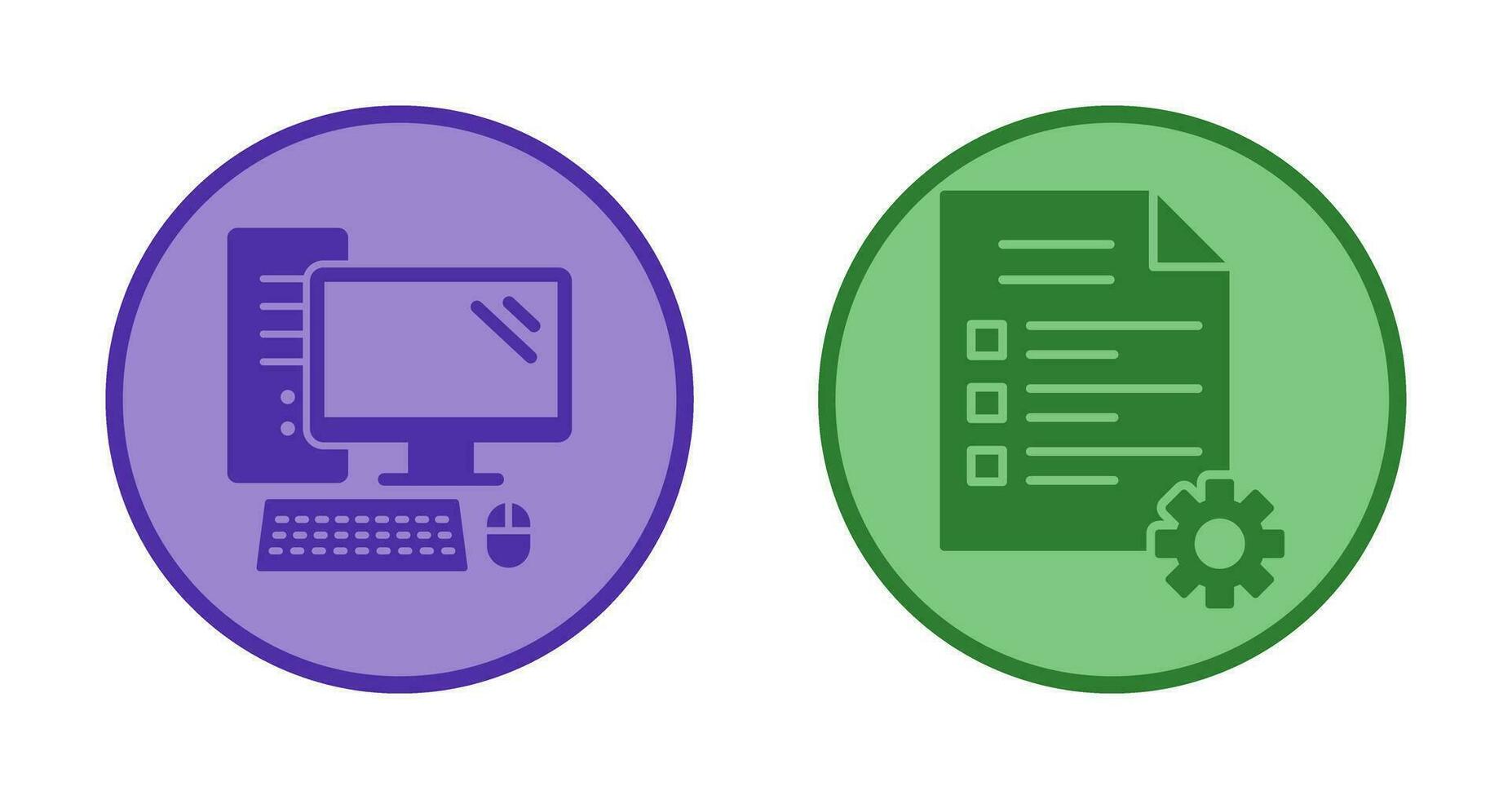 Computer and Test Icon vector