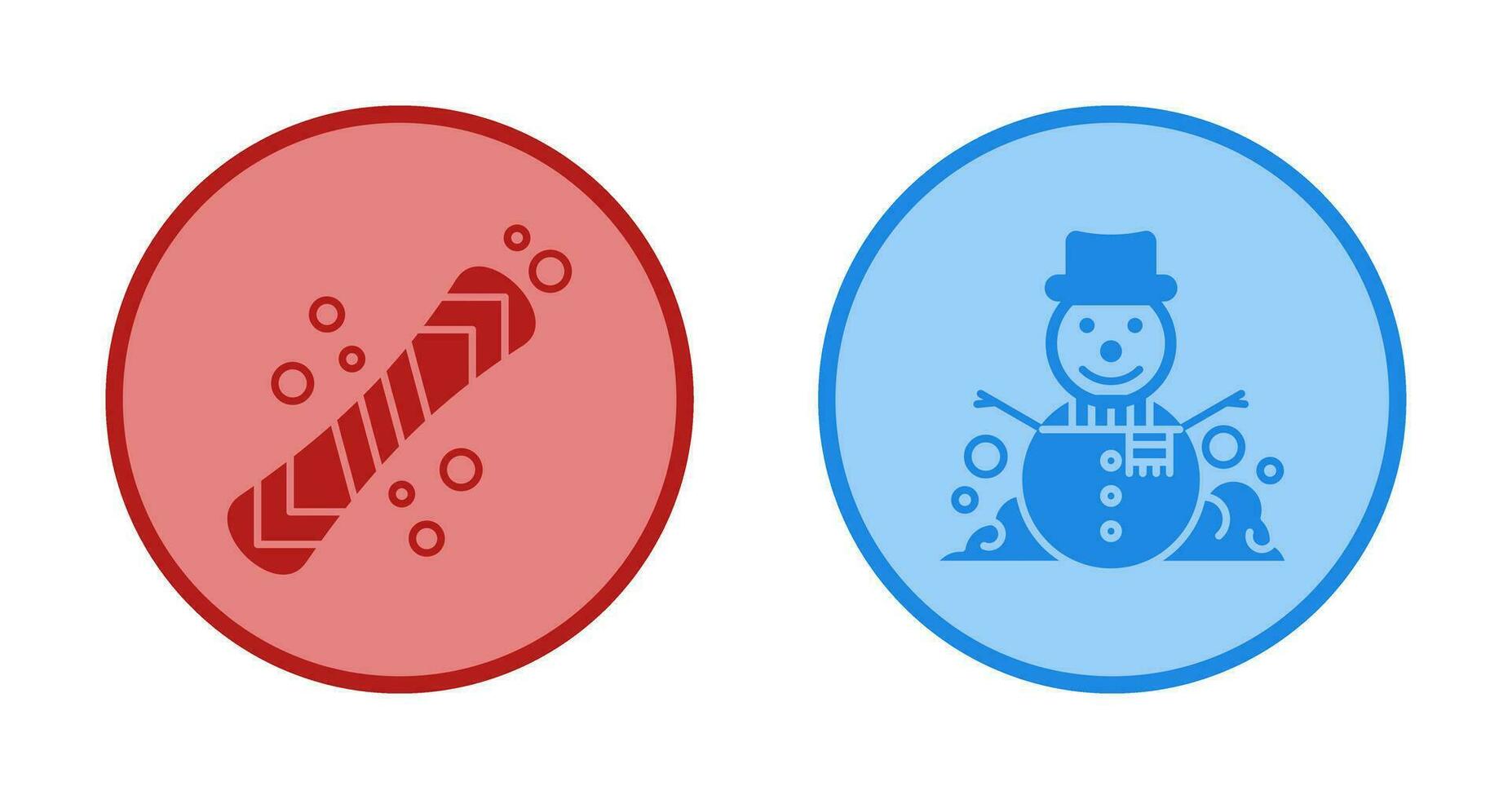 Snowboard and Snowman Icon vector