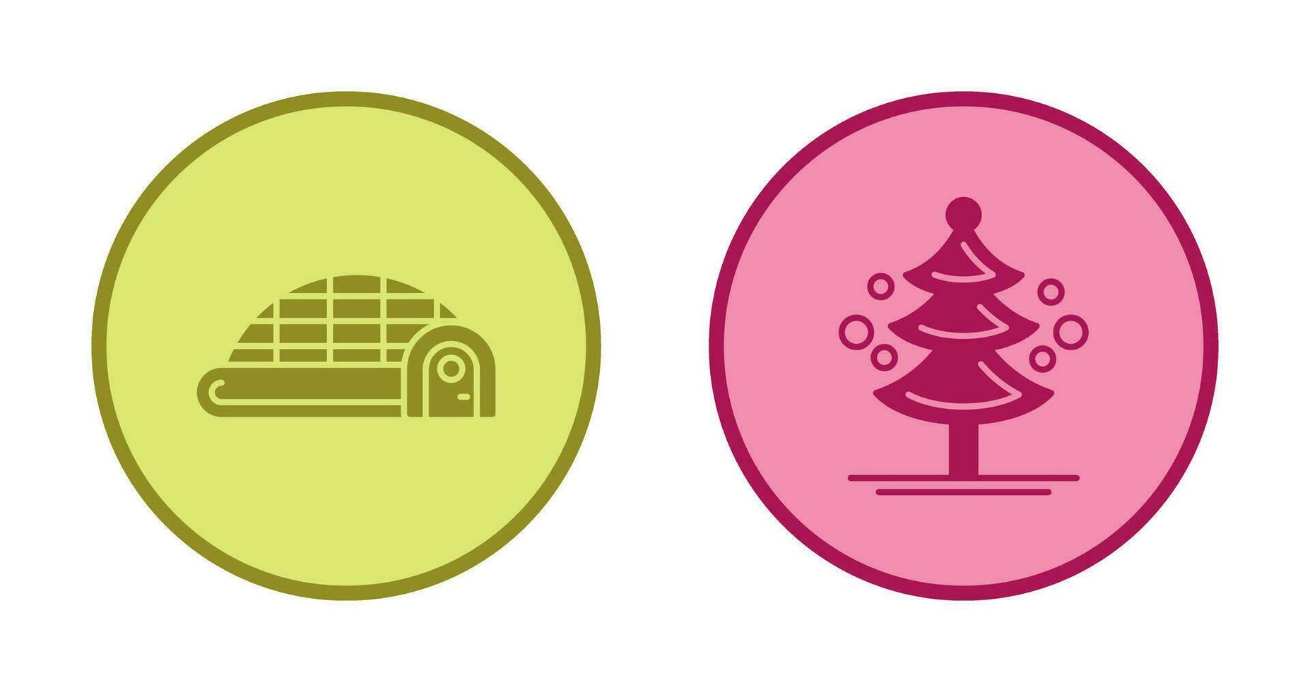 Igloo and Pine Tree Icon vector