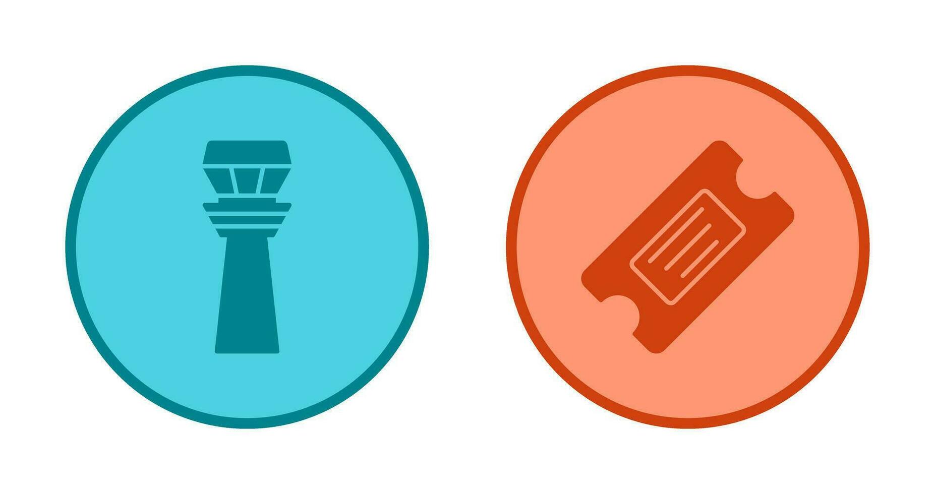 Control Tower and Ticket Icon vector