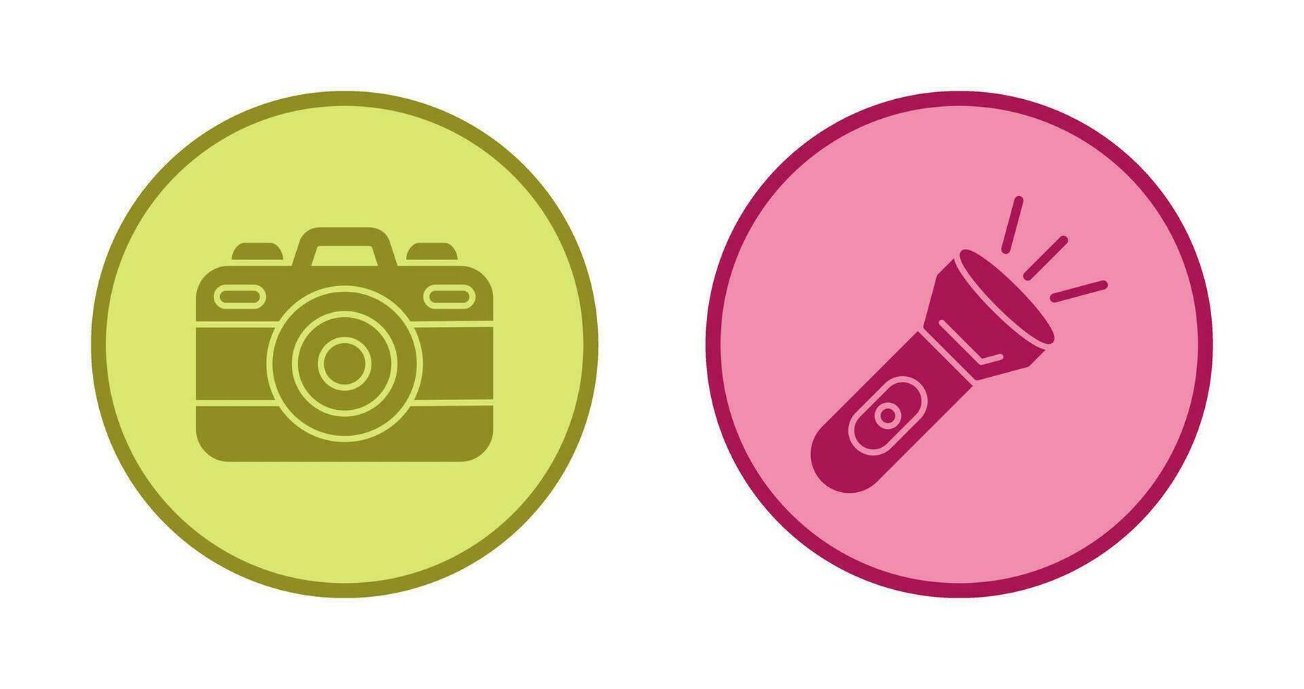 Camera and Flash Light Icon vector